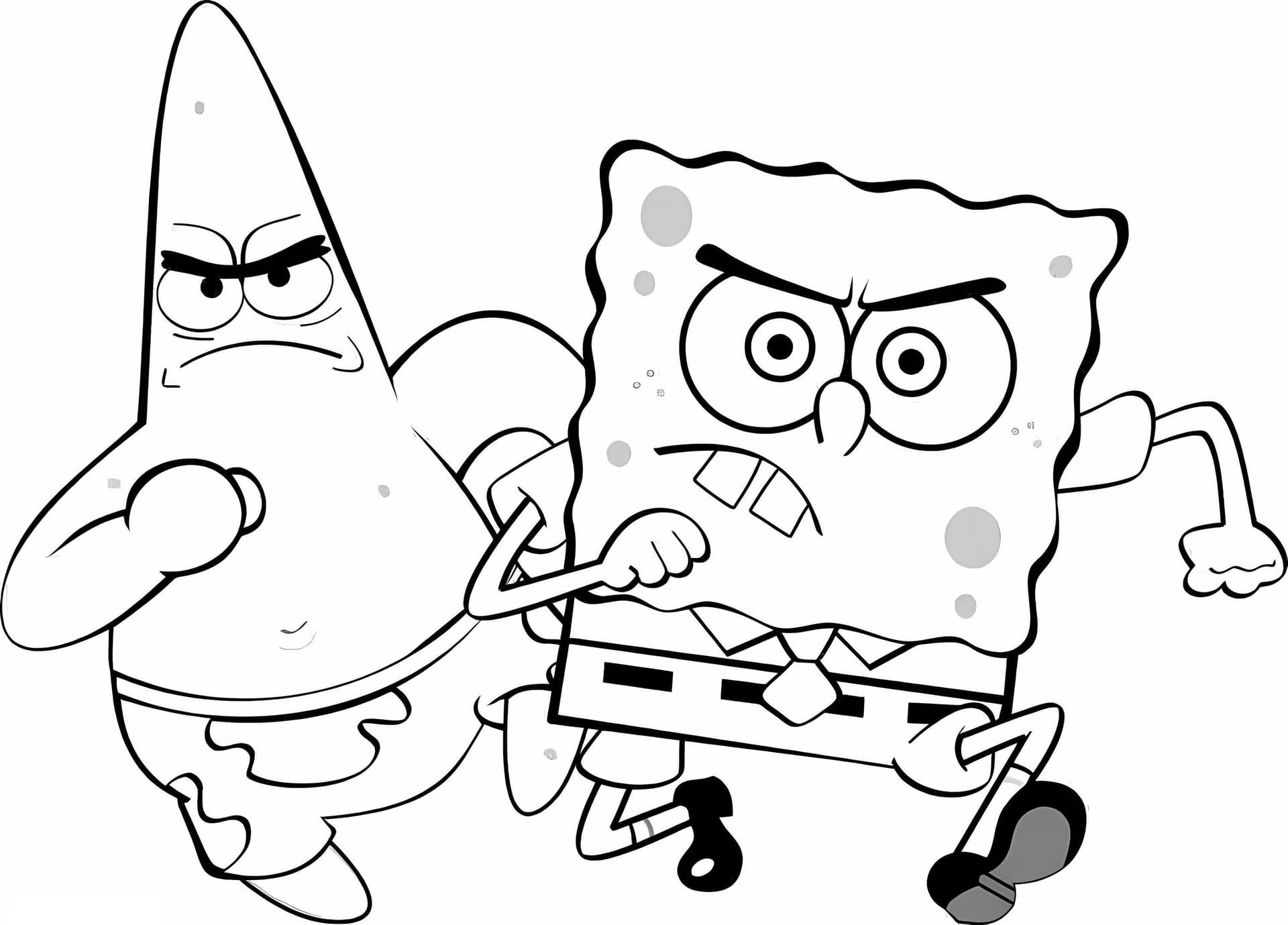 Patrick Star And Spongebob Running