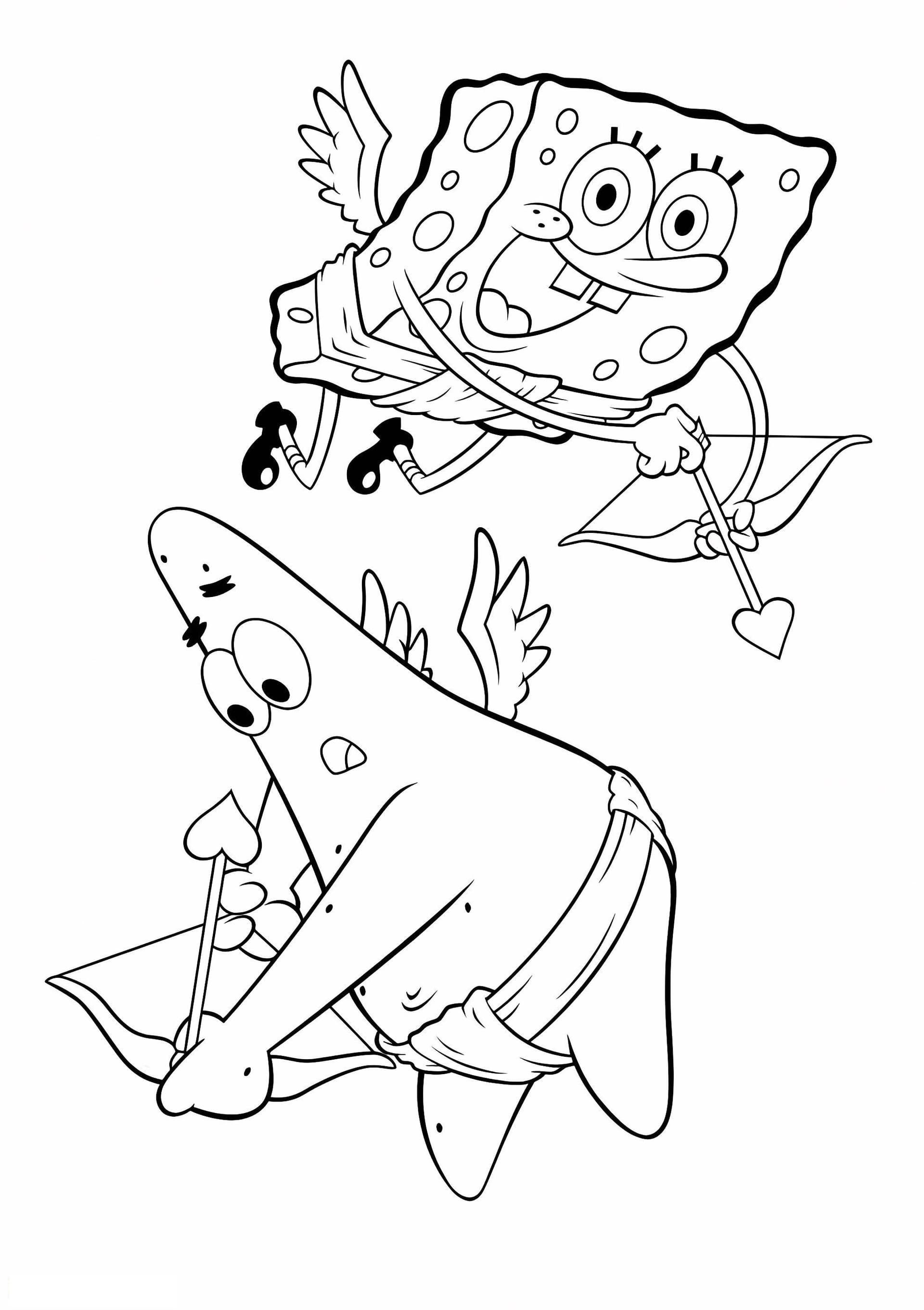 Patrick Star And Spongebob Cupid