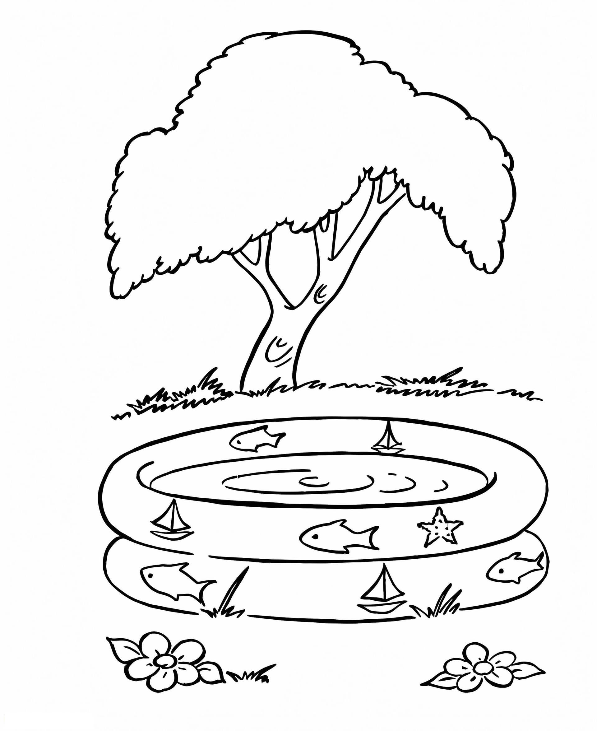 Small Pool And Tree