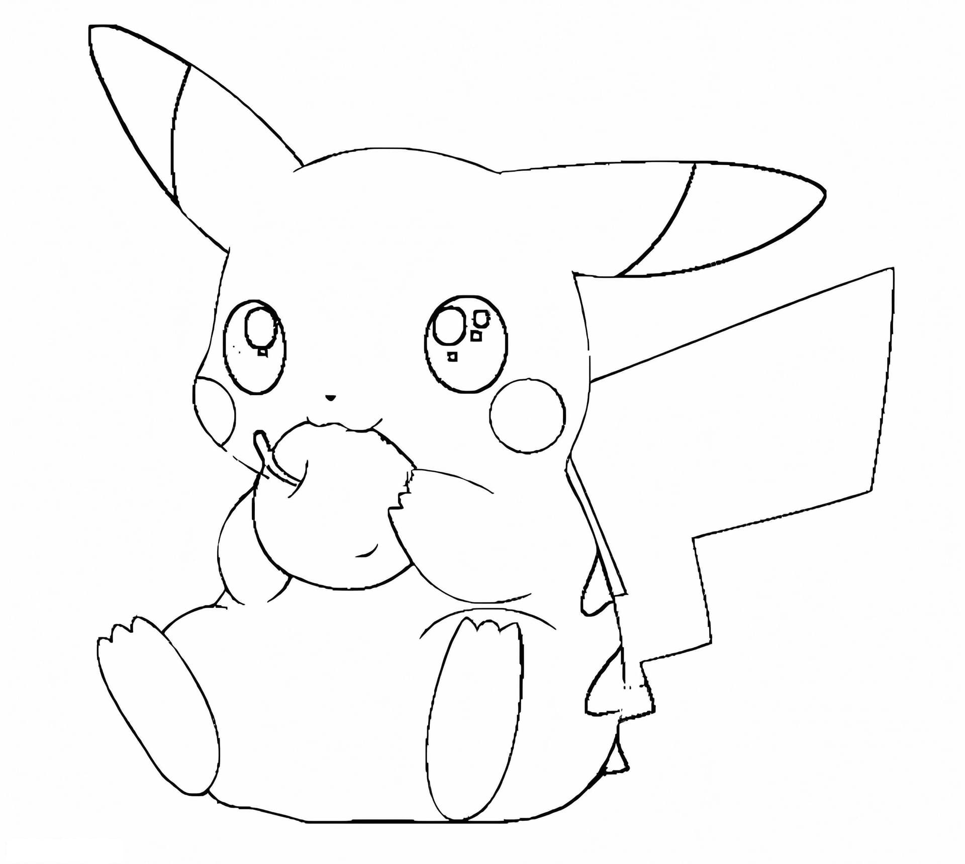 Pikachu Eating Apple