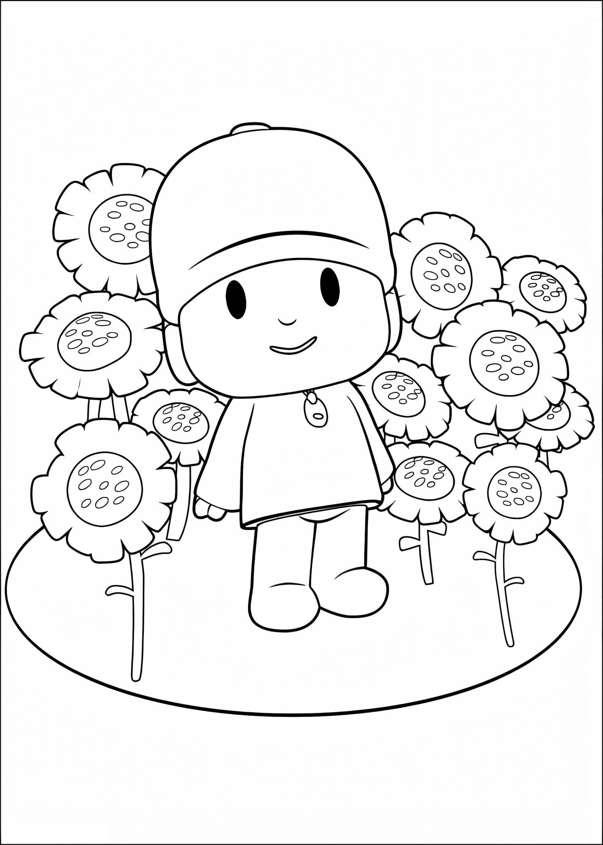 Pocoyo And Flowers