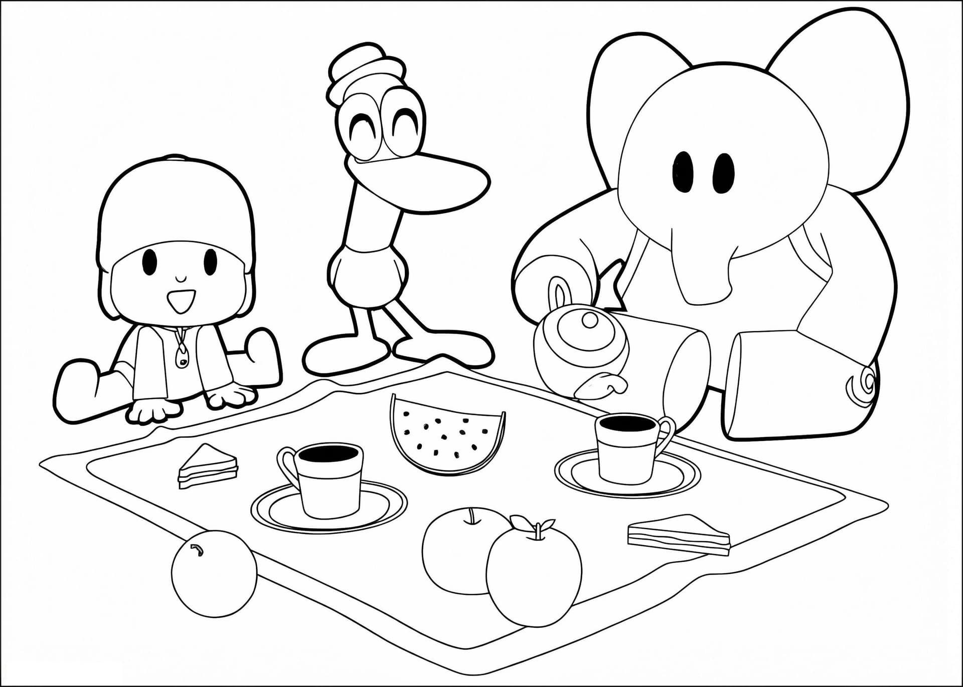 Pocoyo And Friends With Picnic