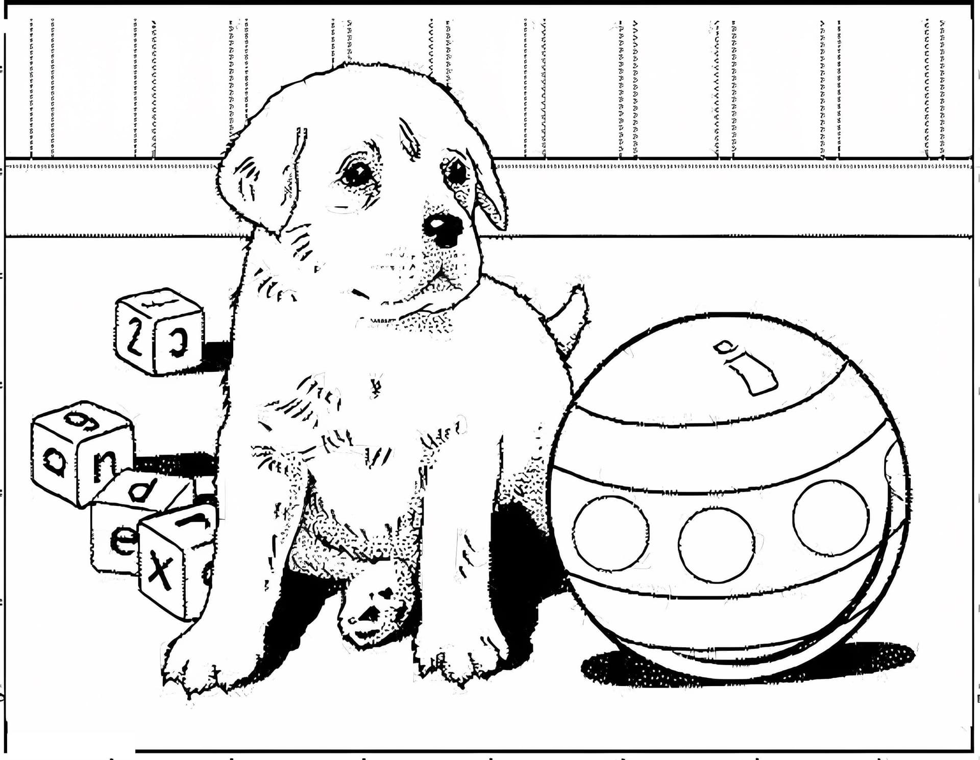 Puppy And A Ball