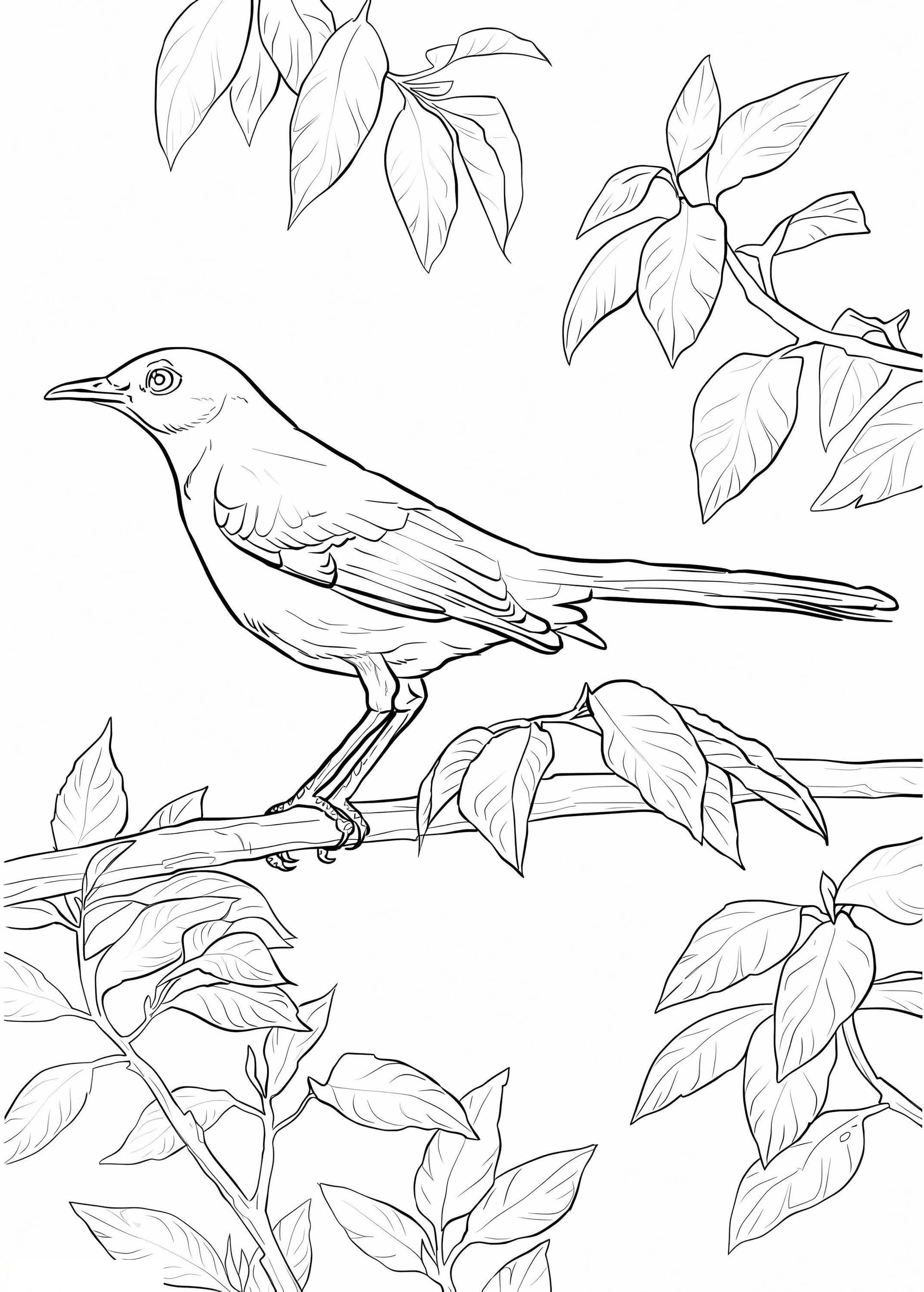 Nightingale On Branch