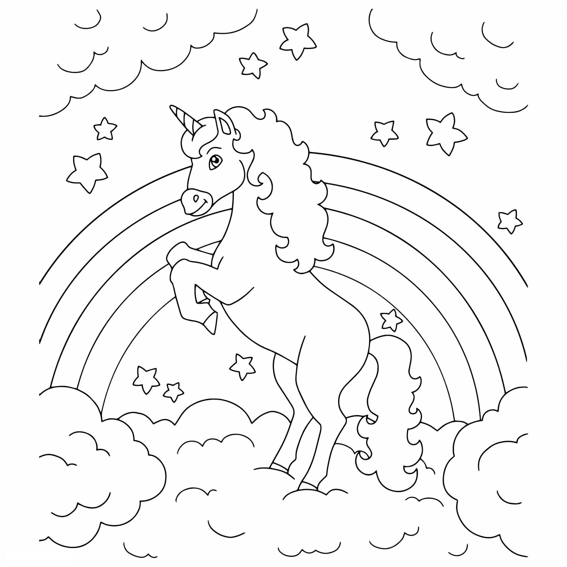 Unicorn Jumps On A Cloud
