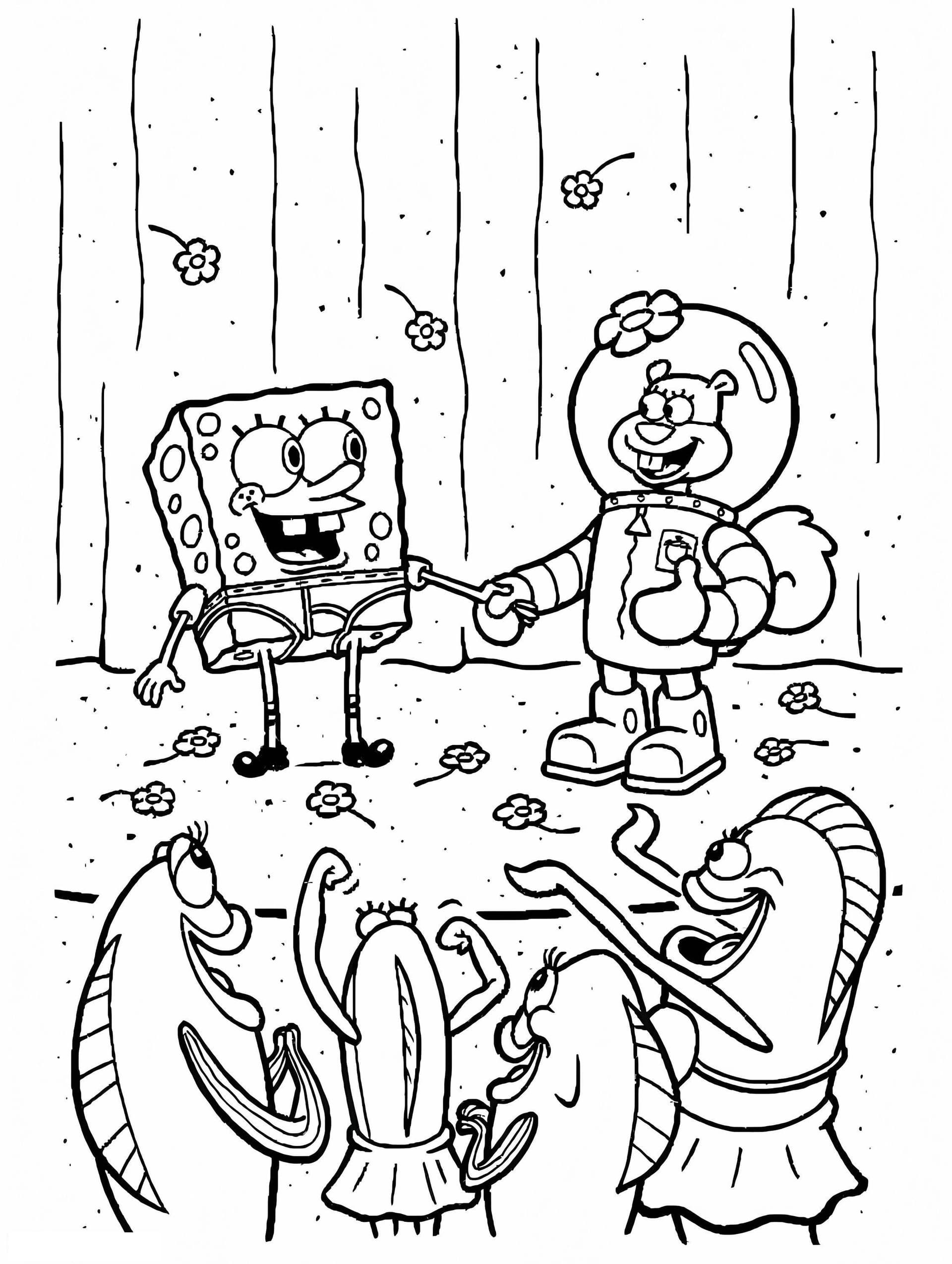 Sandy Cheeks With Spongebob