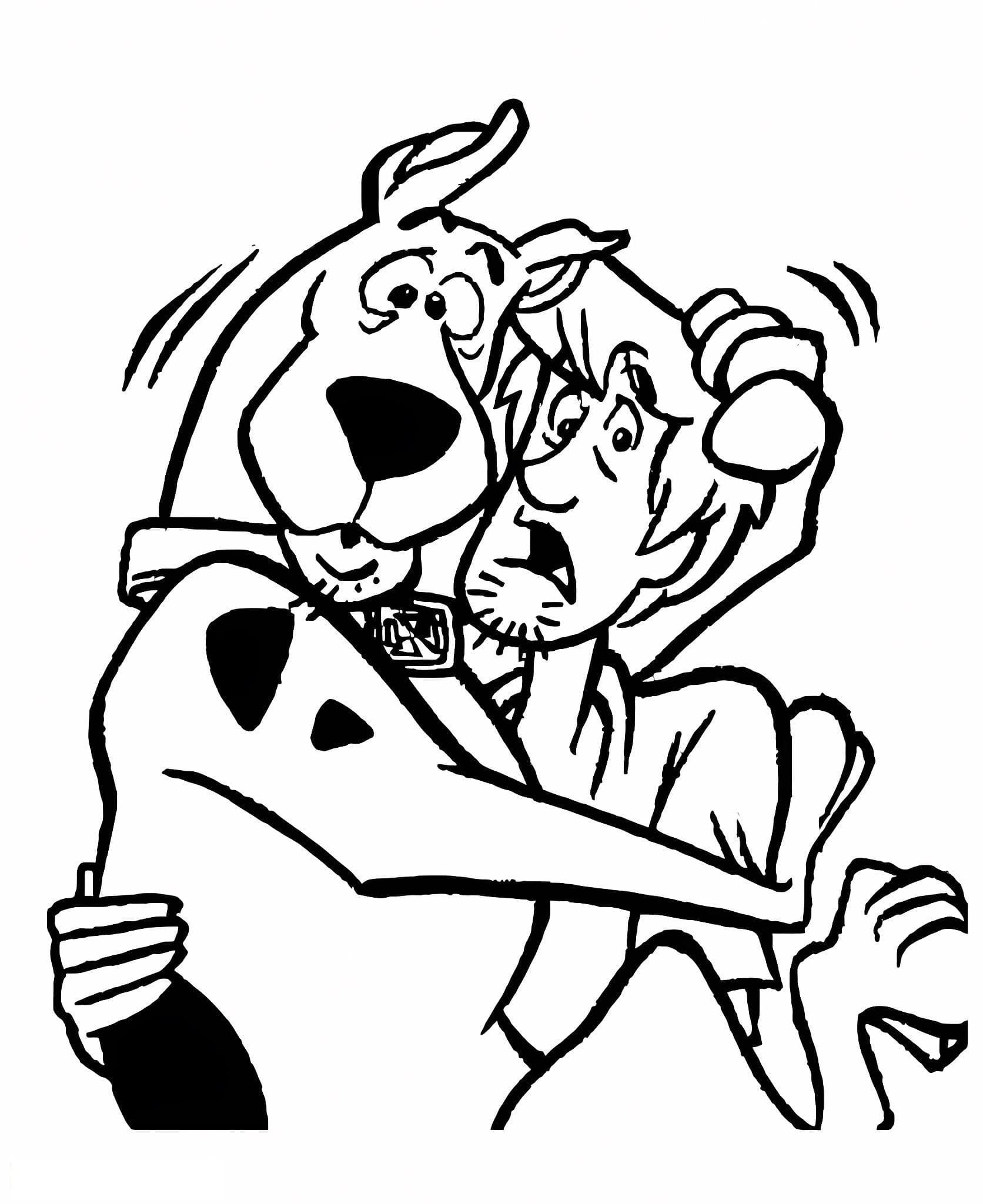 Shaggy Hugging Scooby Doo