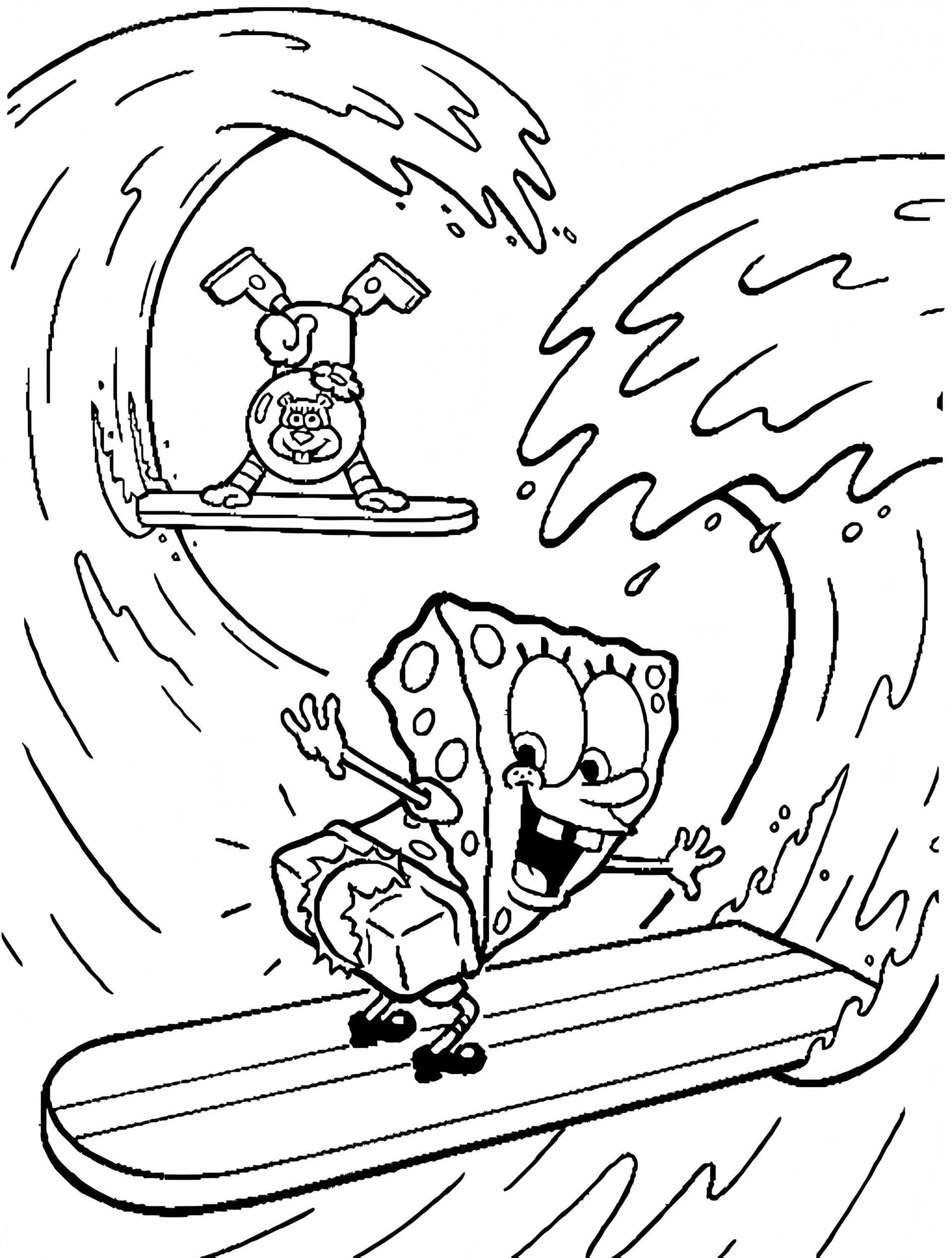 Spongebob Surfing