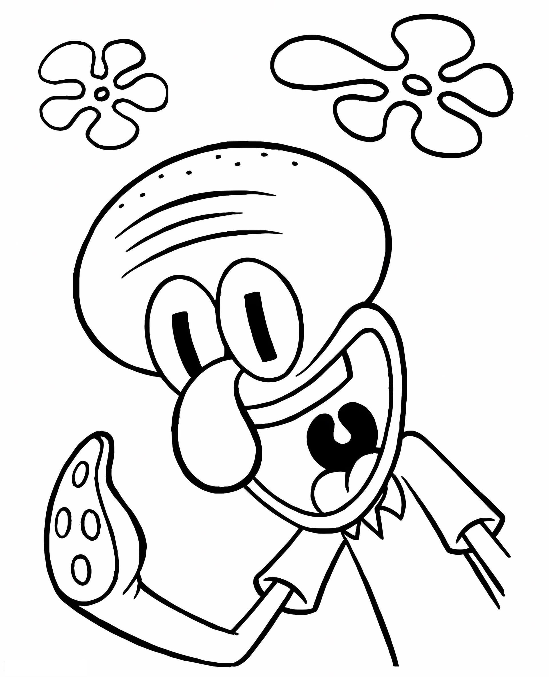 Squidward Waving Hand