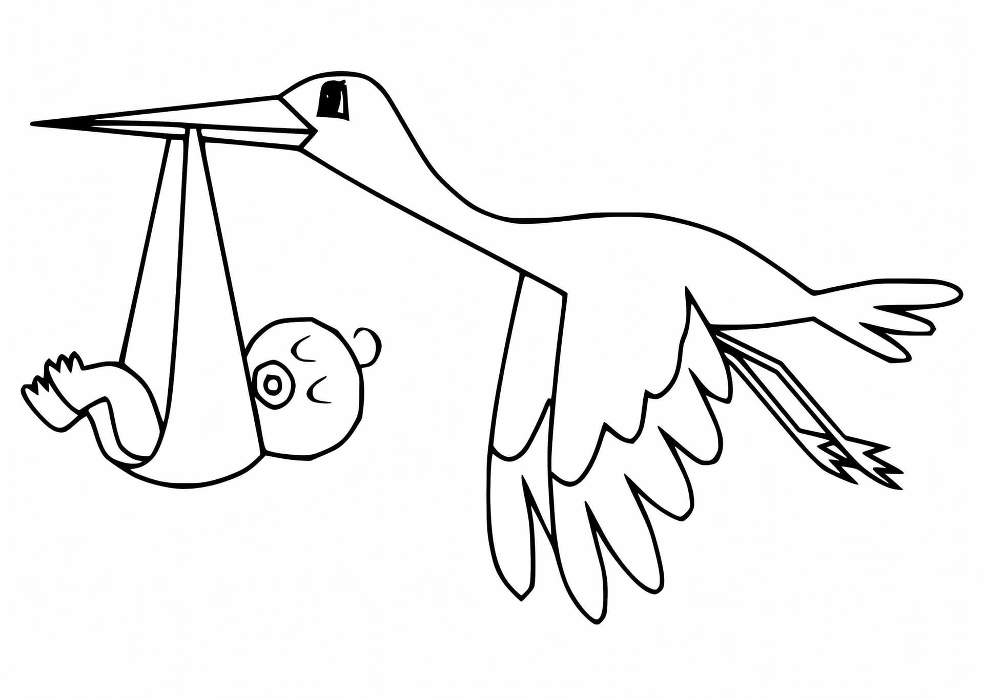 Stork With Baby