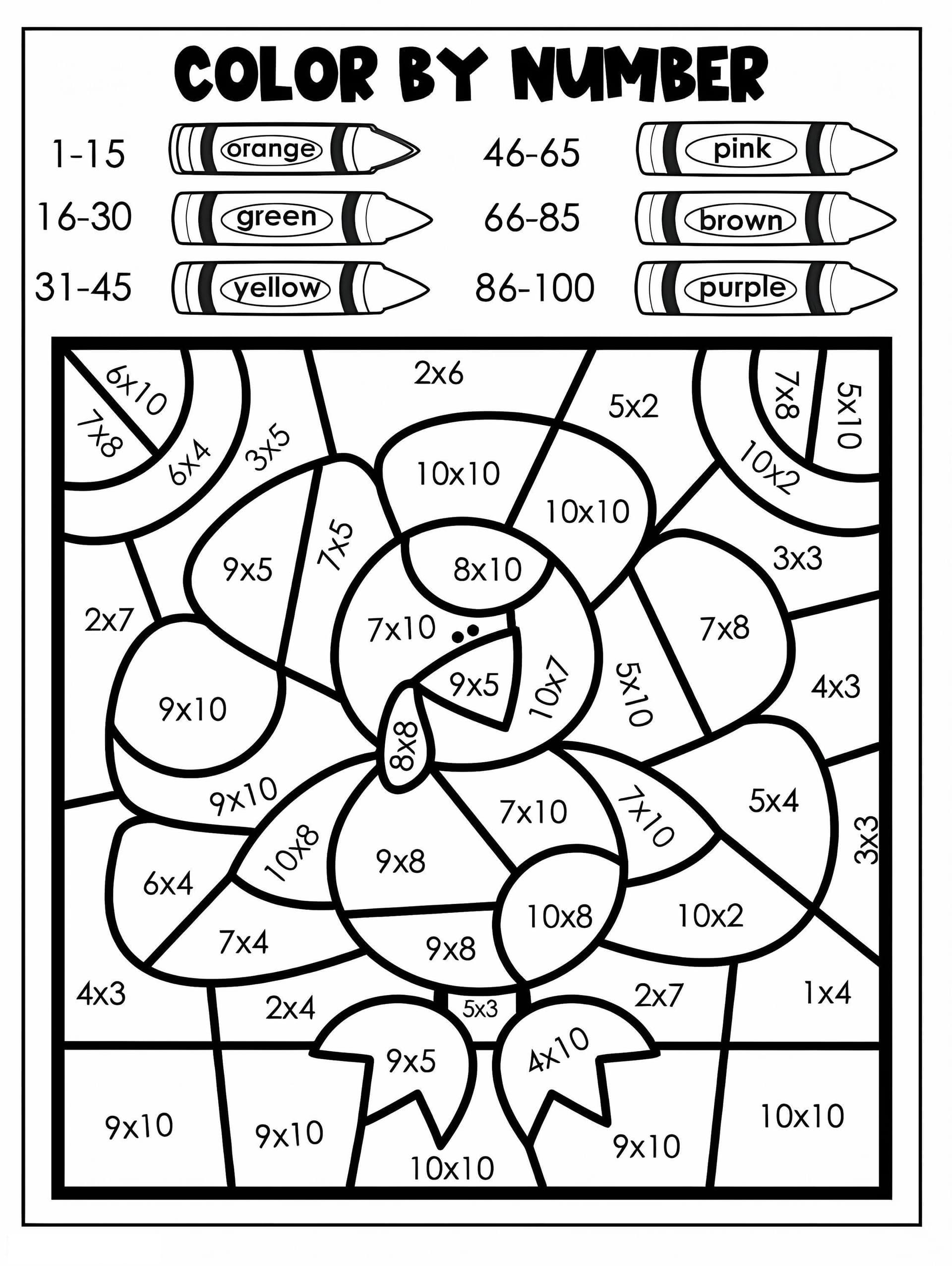 Thanksgiving Turkey Color By Number