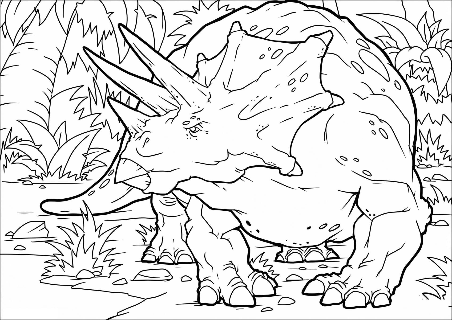 Triceratops Coloring Page 4