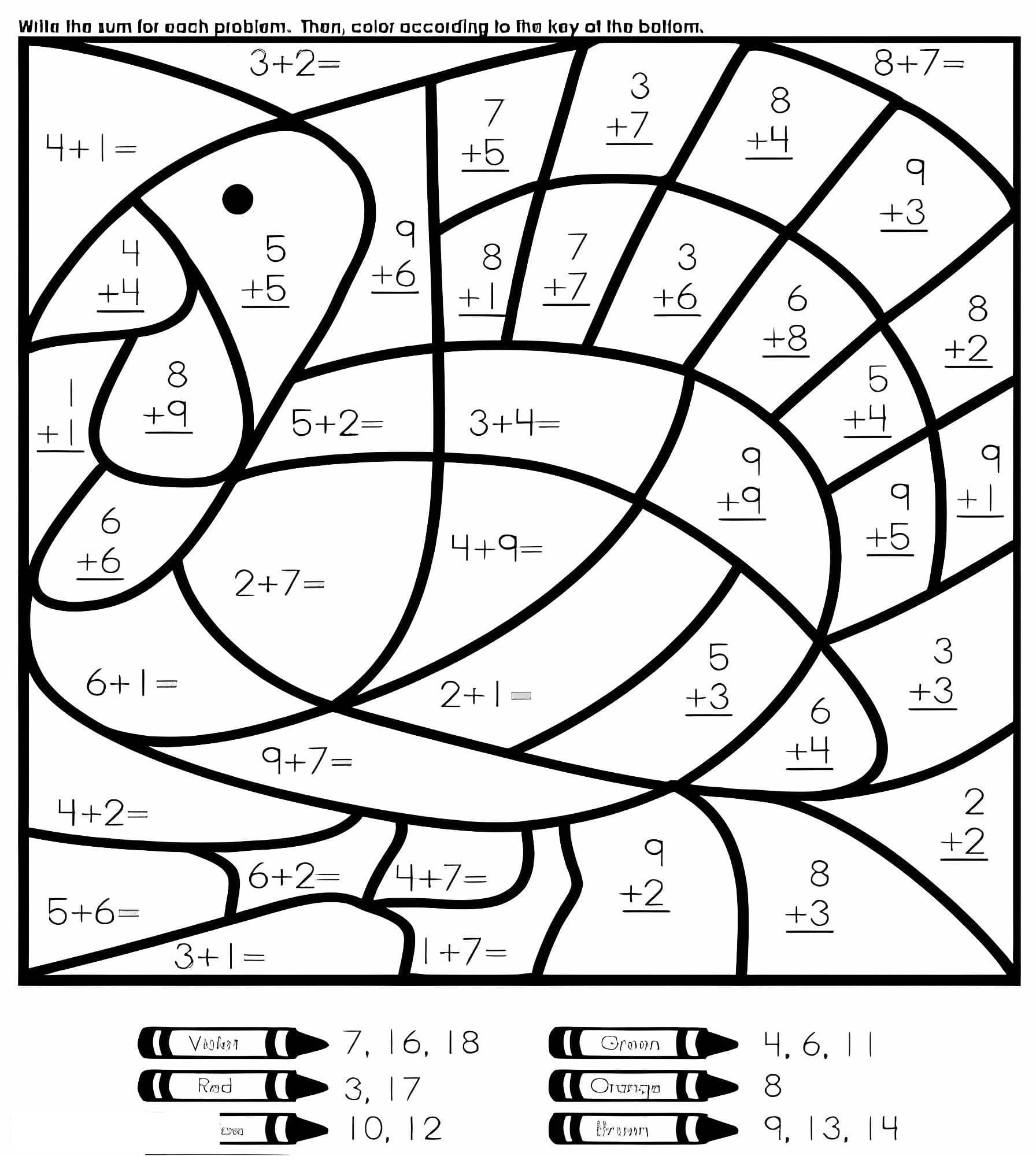 Turkey Math Worksheet