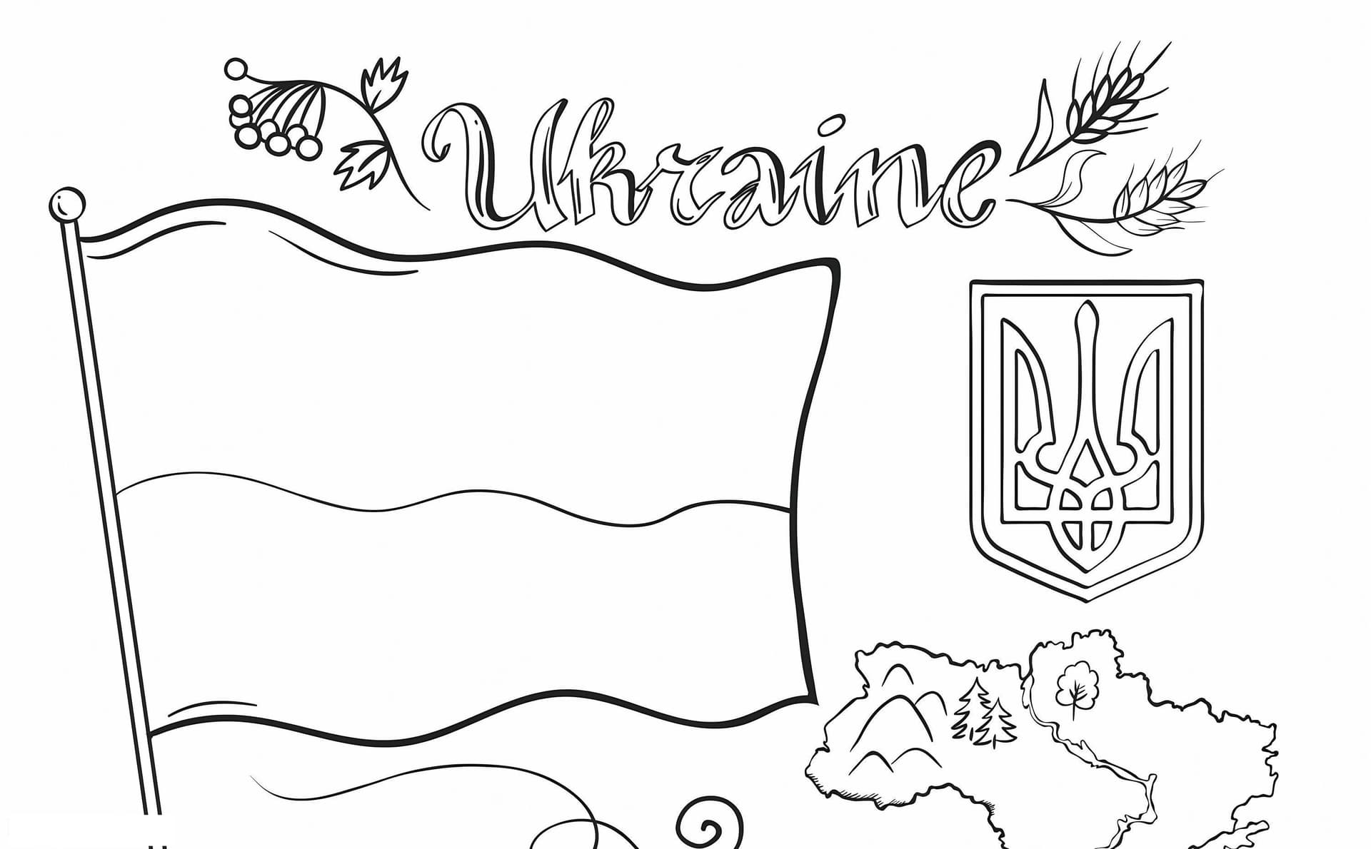 Ukraine Flag And Map