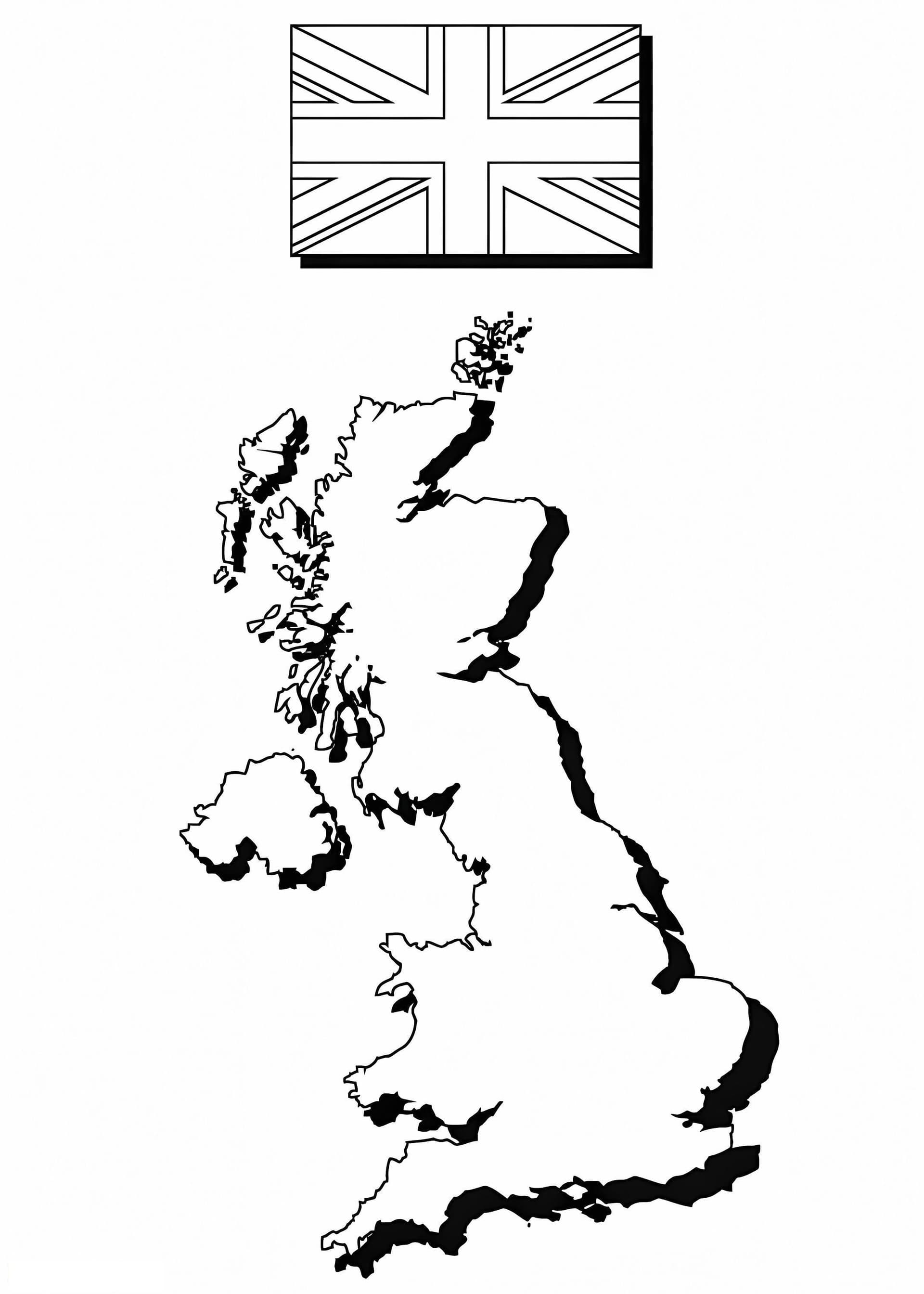 United Kingdom Map And Flag