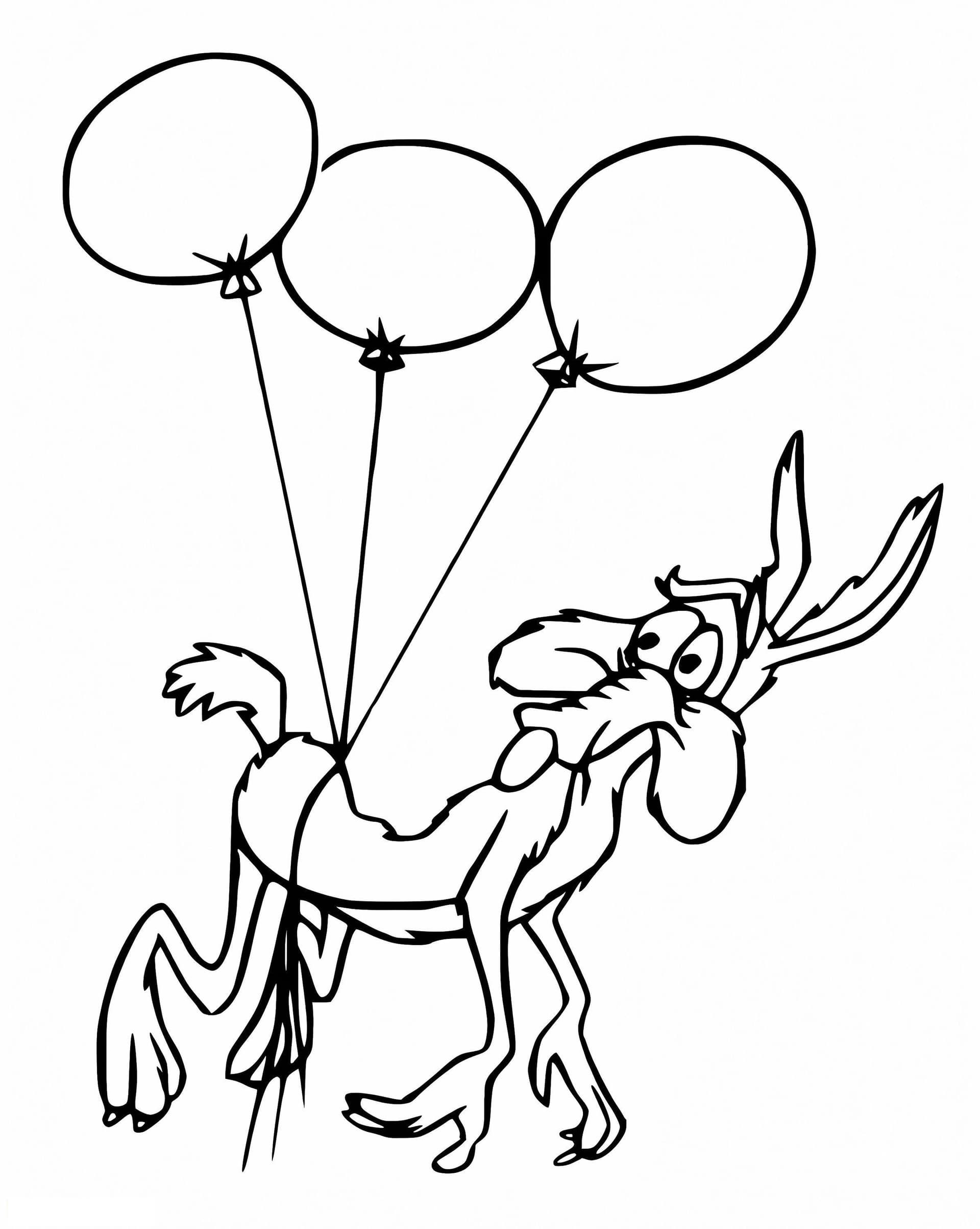 Wile E Coyote With Balloons