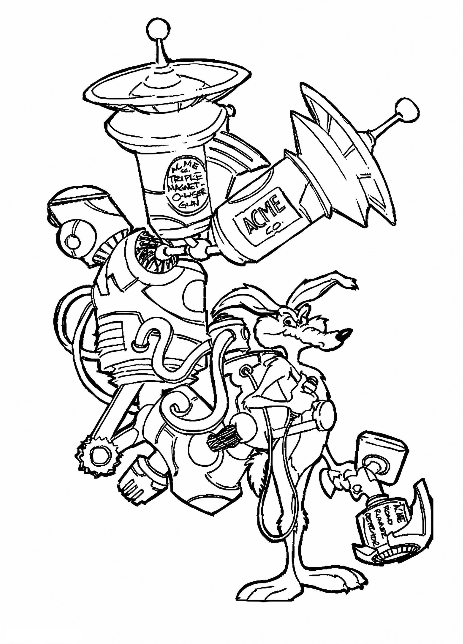 Wile E Coyote With Machine