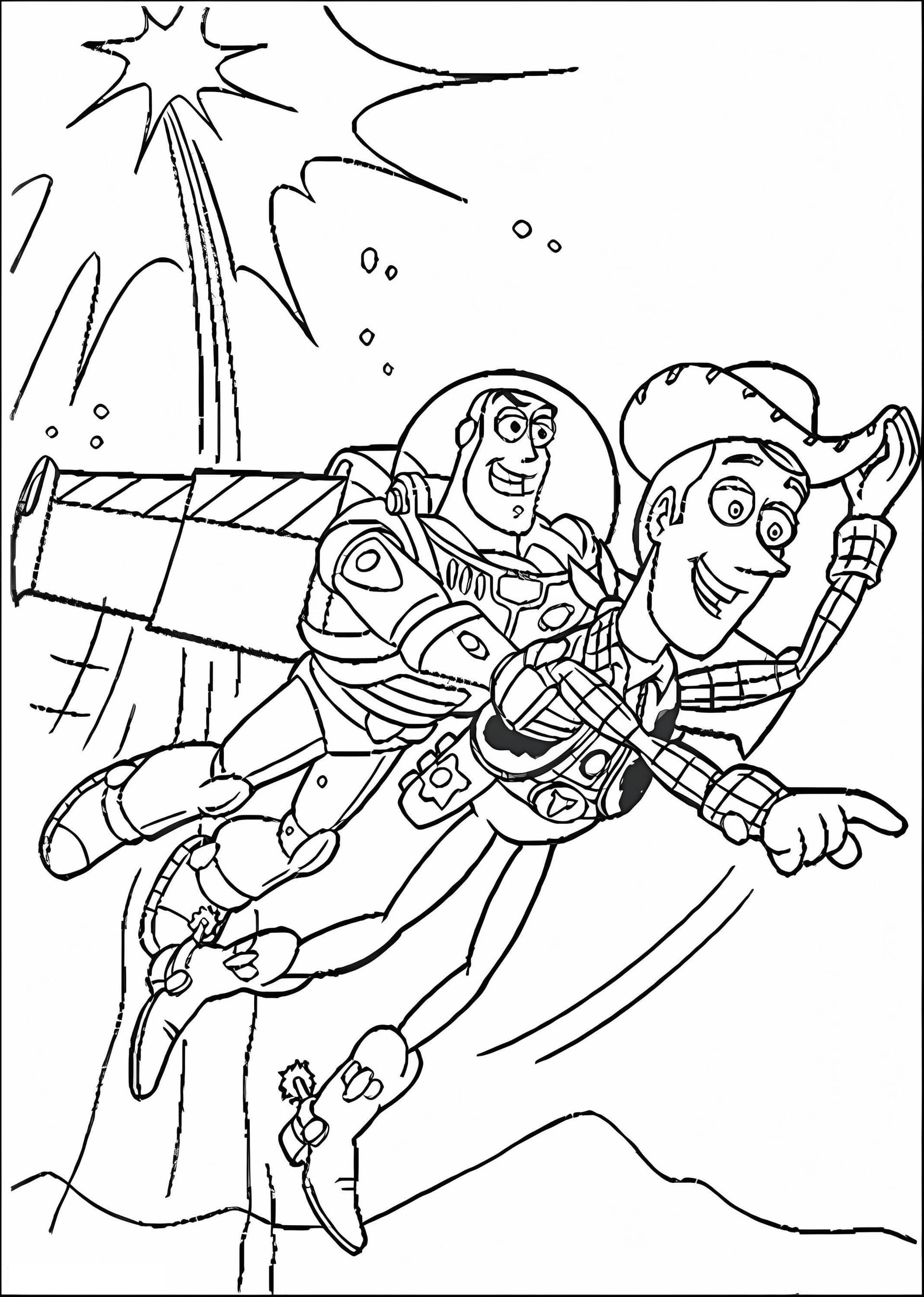 Woody And Buzz Flying