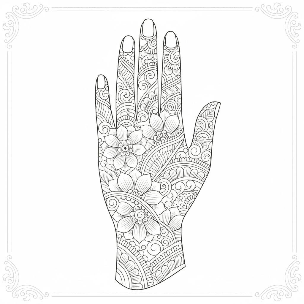 „Ich hätte gerne ein filigranes, florales Henna-Design wie auf der hand – schlic