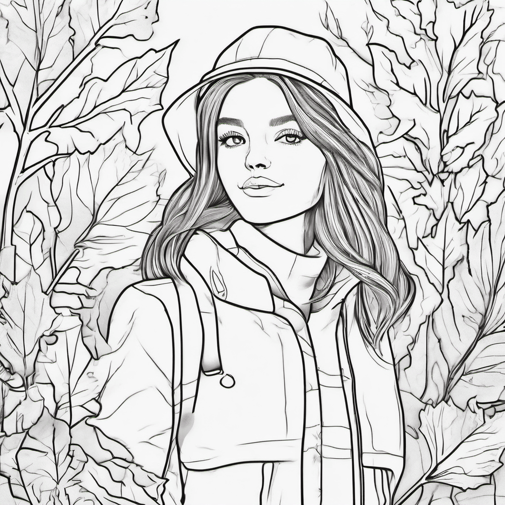 Create coloring pages featuring different girls in autumn.