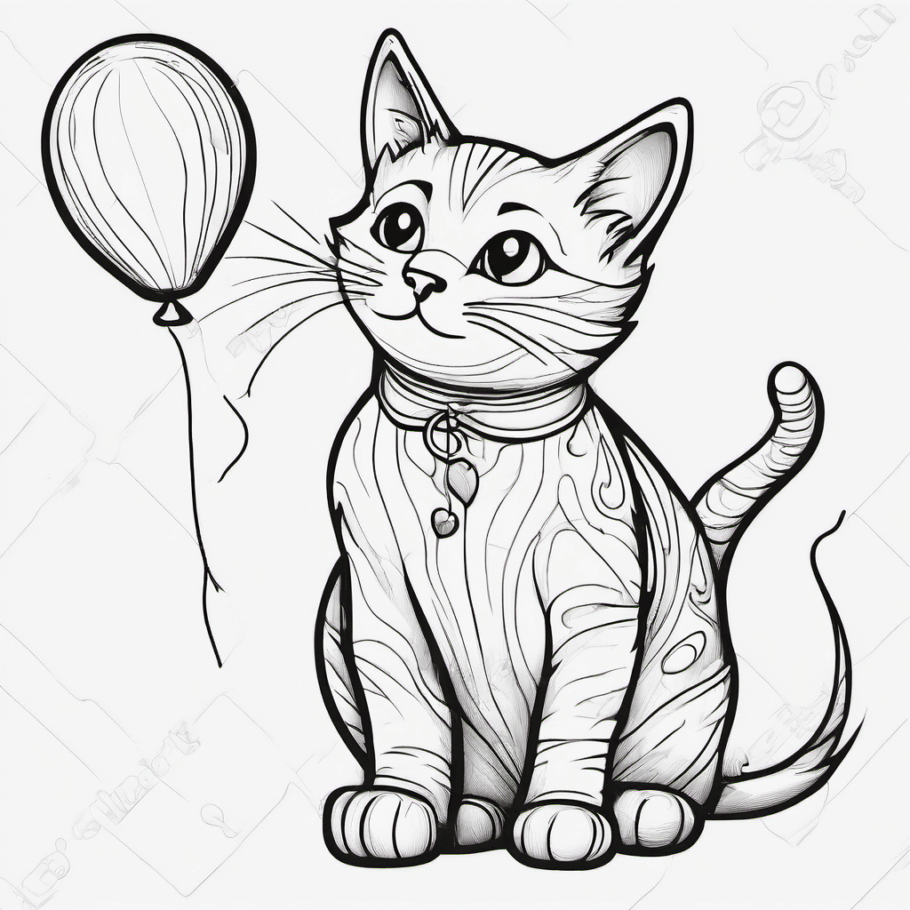 Cute cat with a balloon