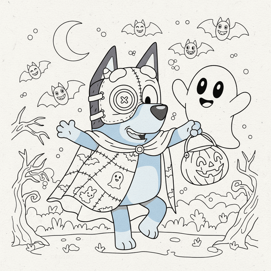 Bluey in halloween costume