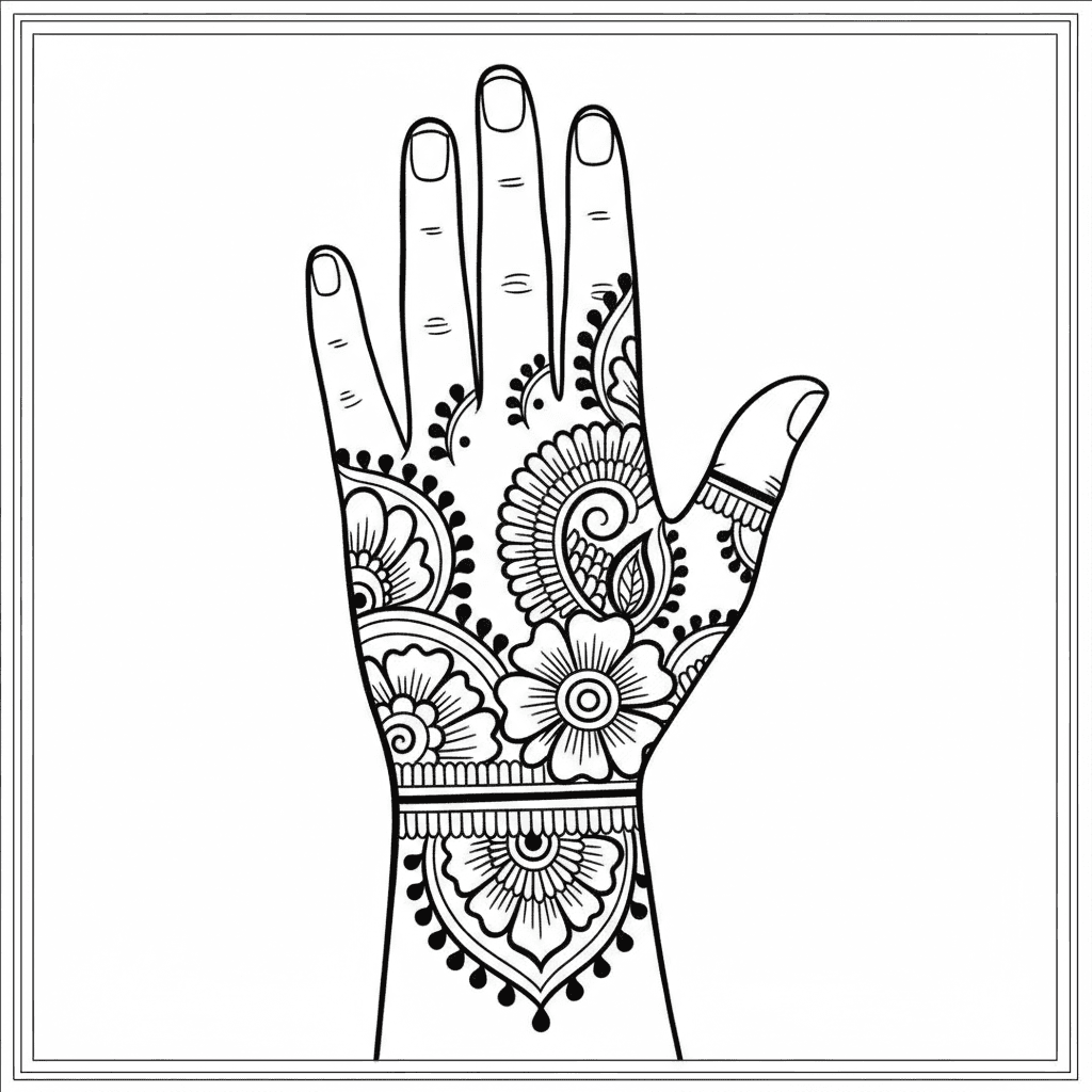 Simple Mehndi on hand