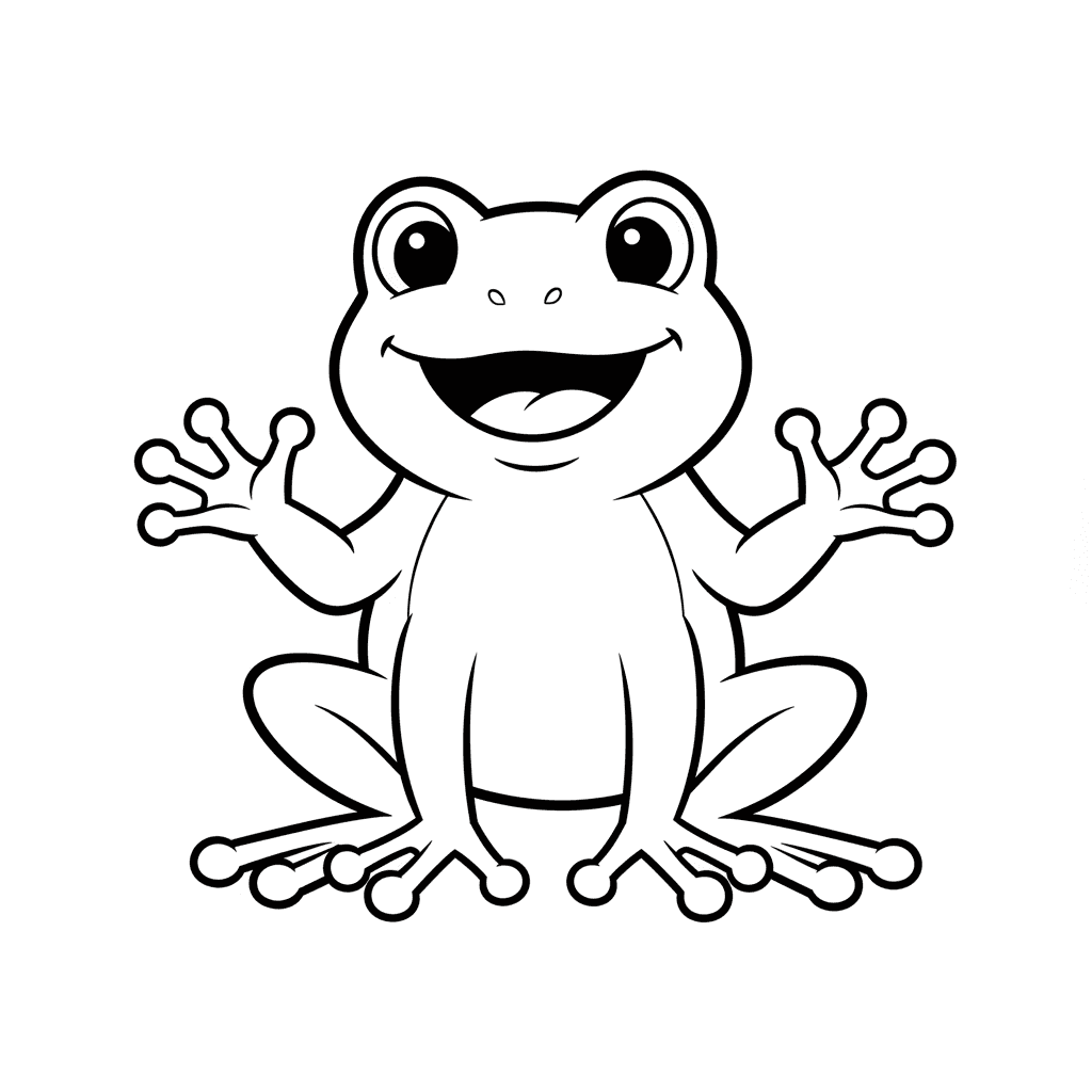 A cute friendly [frog] standing in a simple natural pose, full body visible, cut