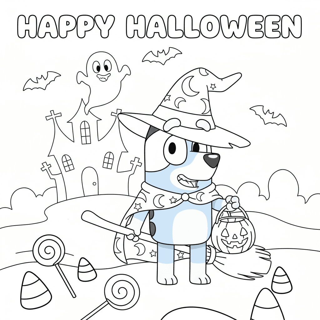 Bluey in halloween costume