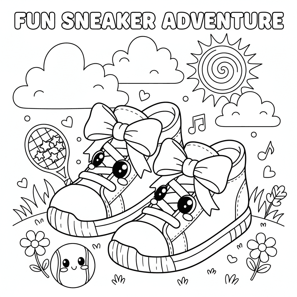 Cute tennies coloring page