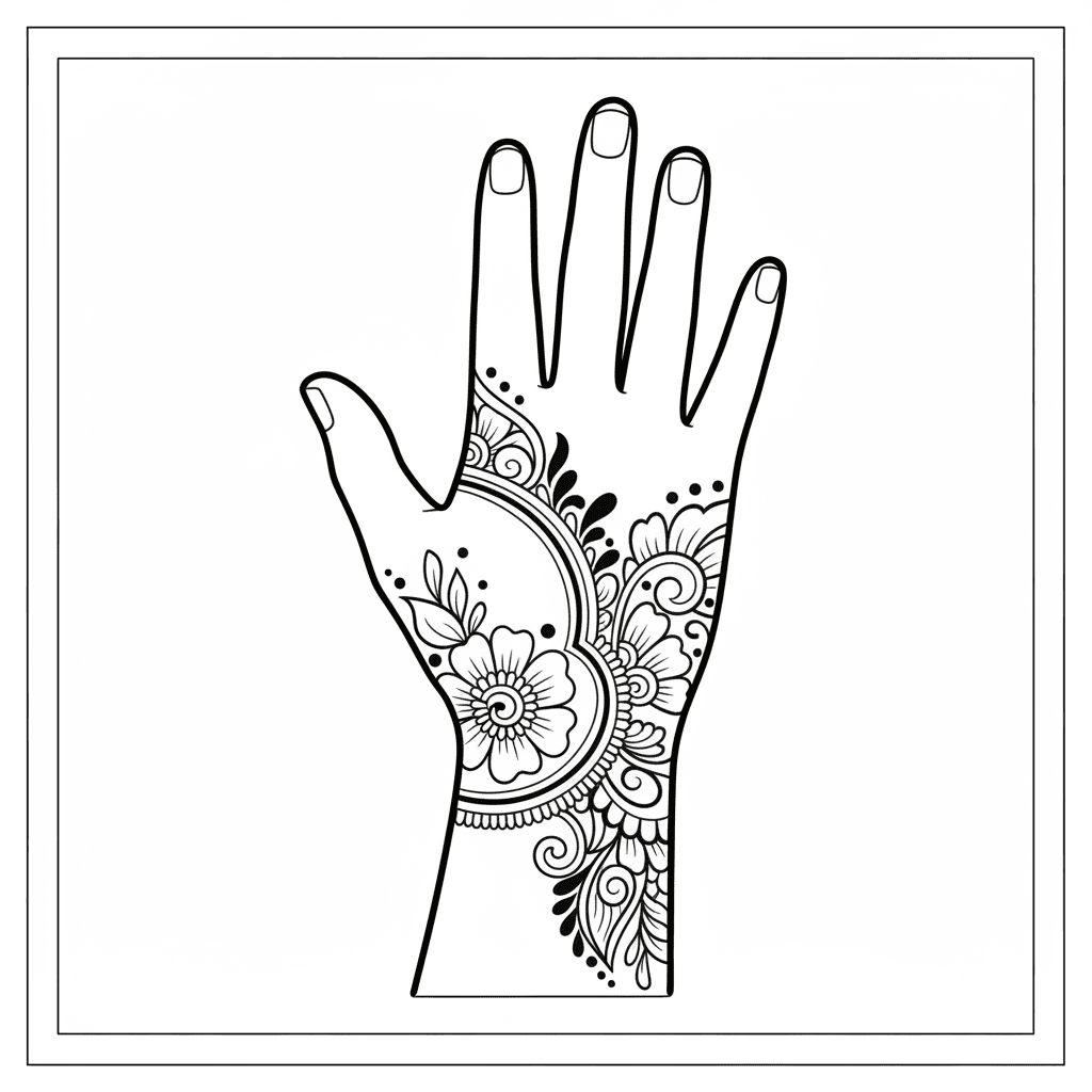 Simple henna on hand