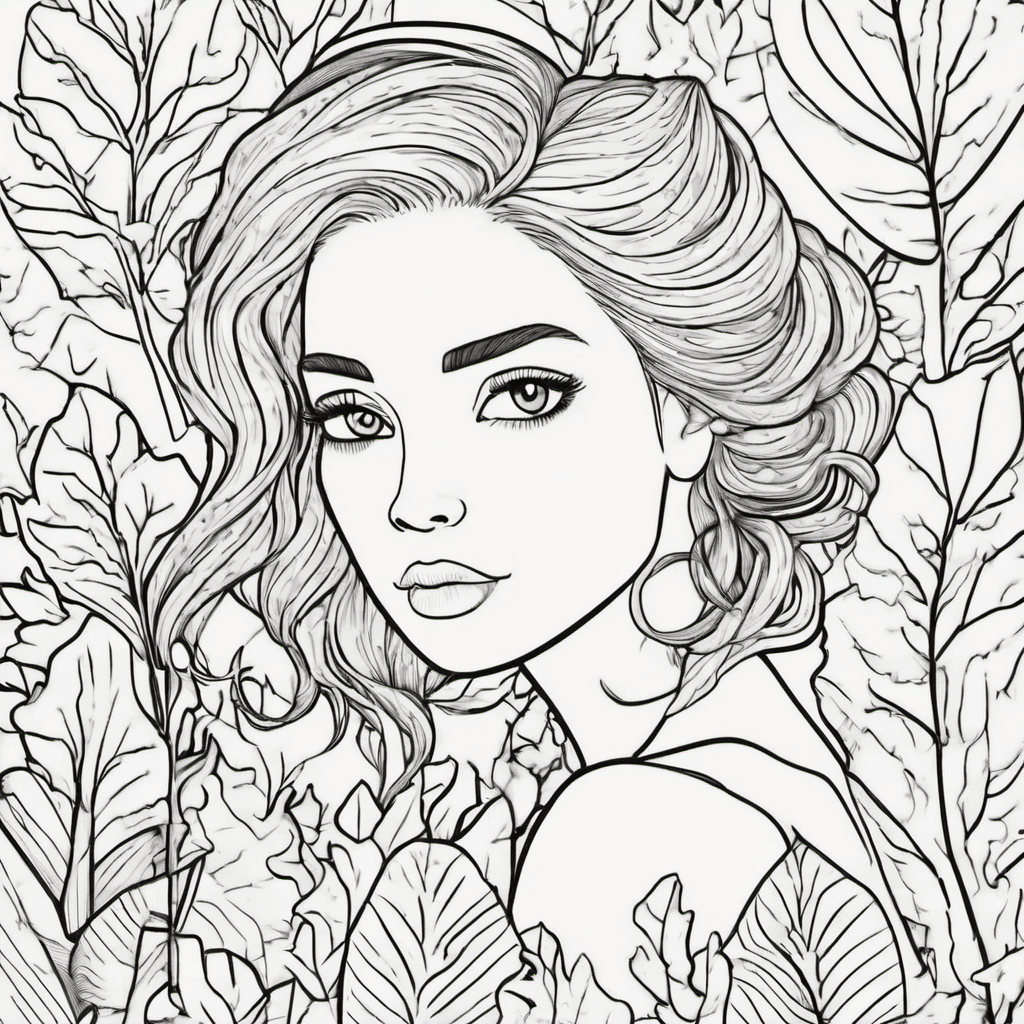 Let her be cute and let her hair be like a bun Create a background with autumn t