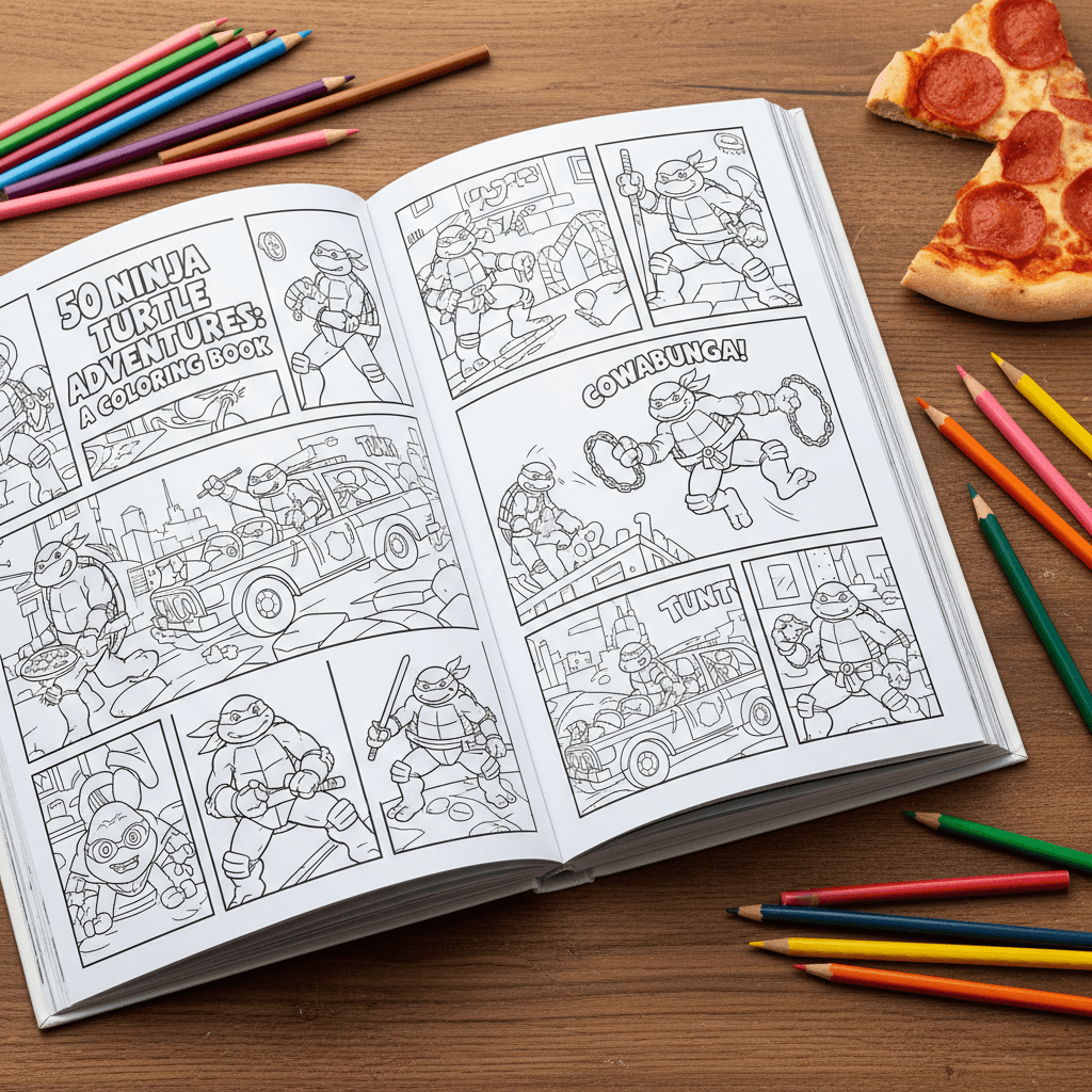 50 pages of ninja turtle coloring pages