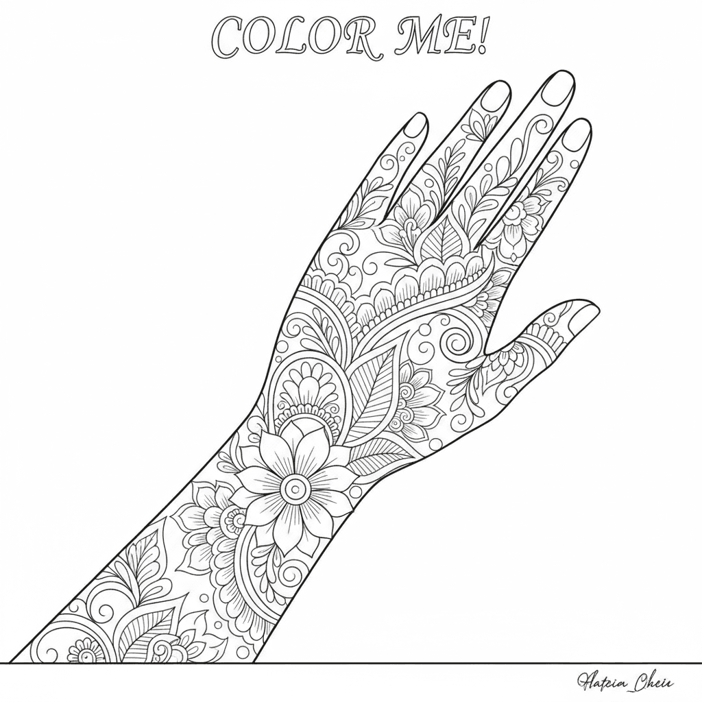 „Ich hätte gerne ein filigranes, florales Henna-Design wie auf dem Bild – schlic