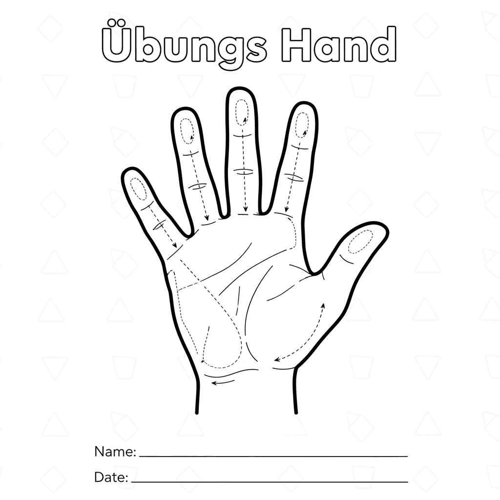 Zeichne mir ein leeres übungs hand