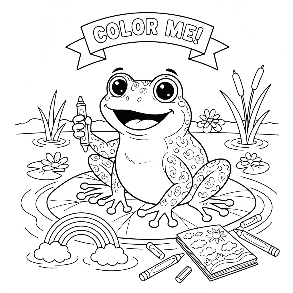 Make the frog with coloring also