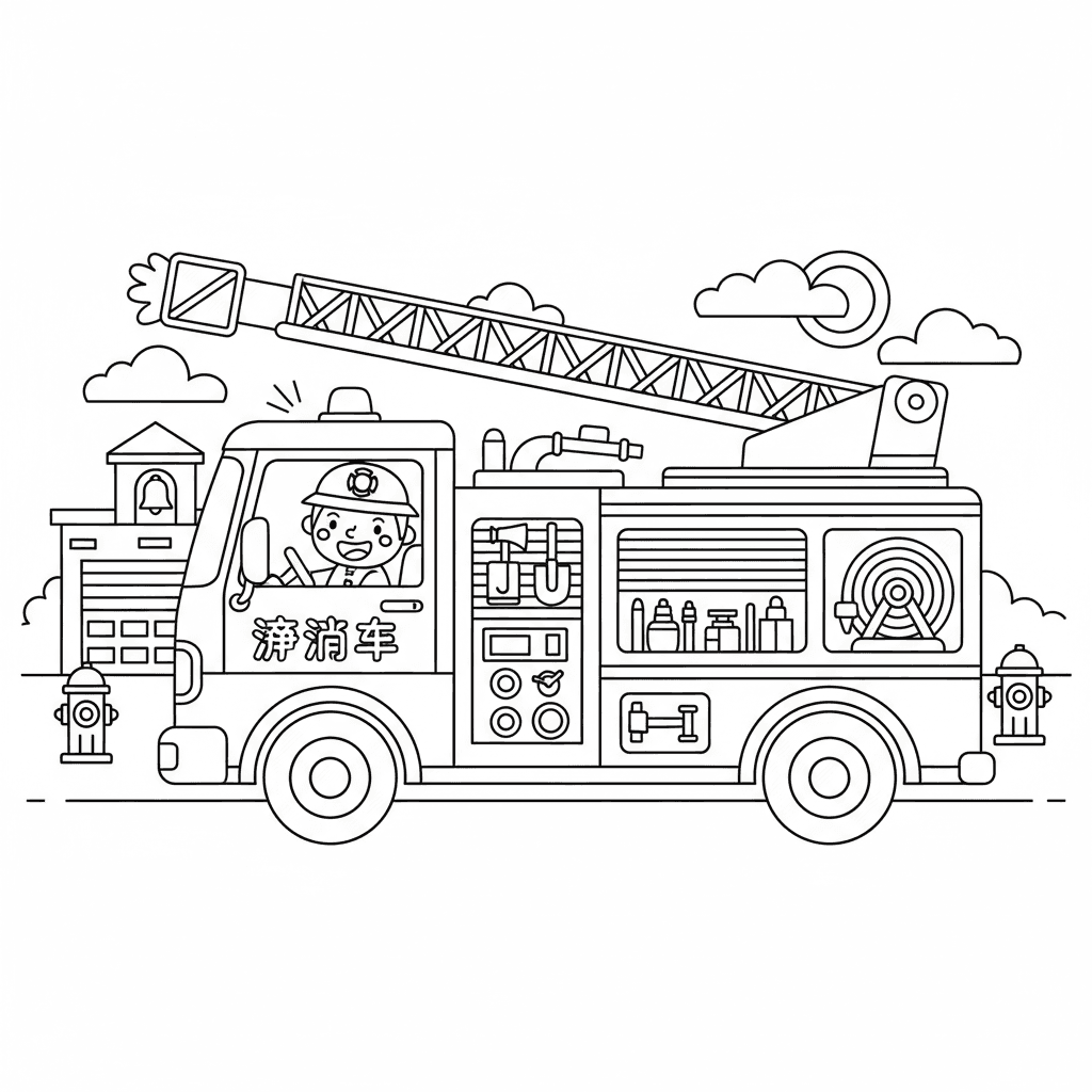 消防车 coloring page