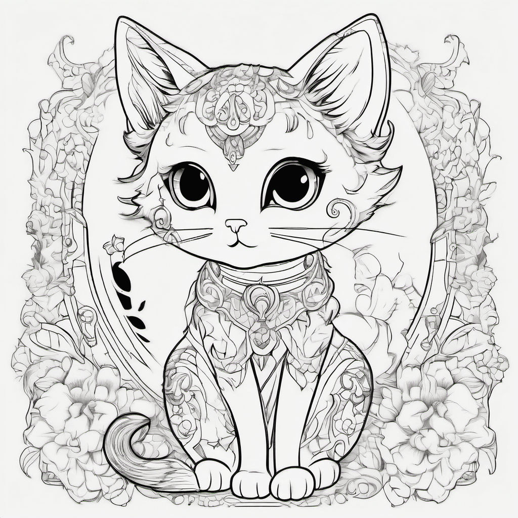 A cute anime cat