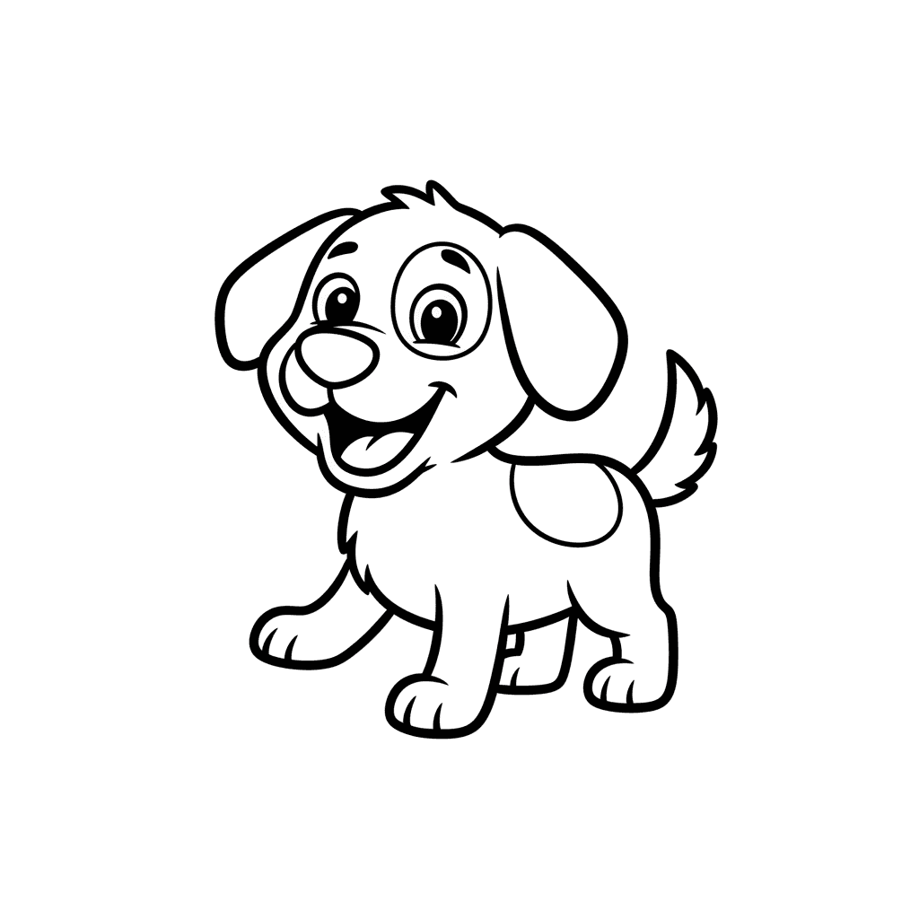 A cute friendly [dog] standing in a simple natural pose, full body visible, cute