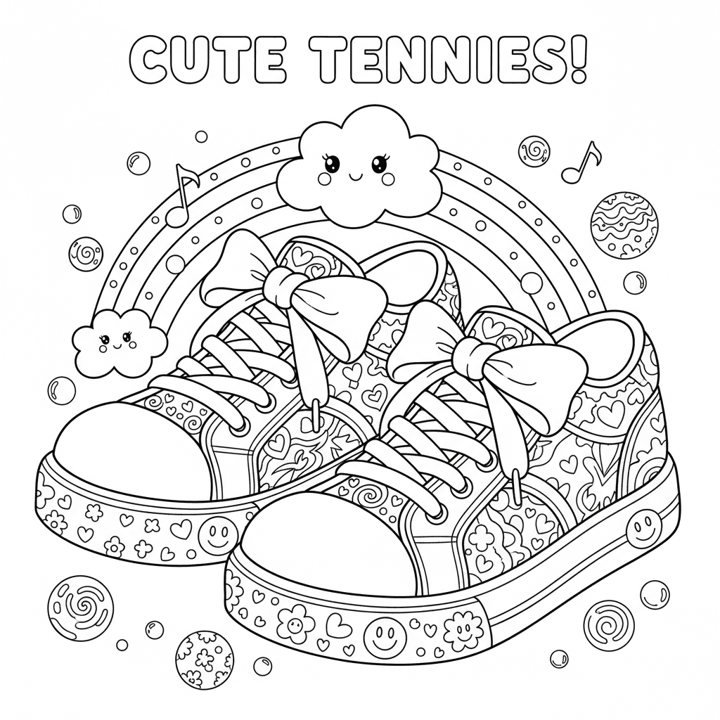 Cute tennies coloring page