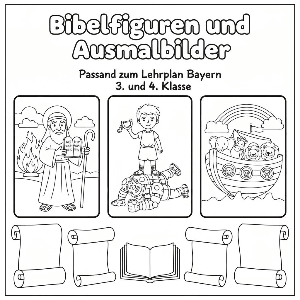 Bibelfiguren und Ausmalbilder - passend zum Lehrplan Bayern 3. und 4. Klasse