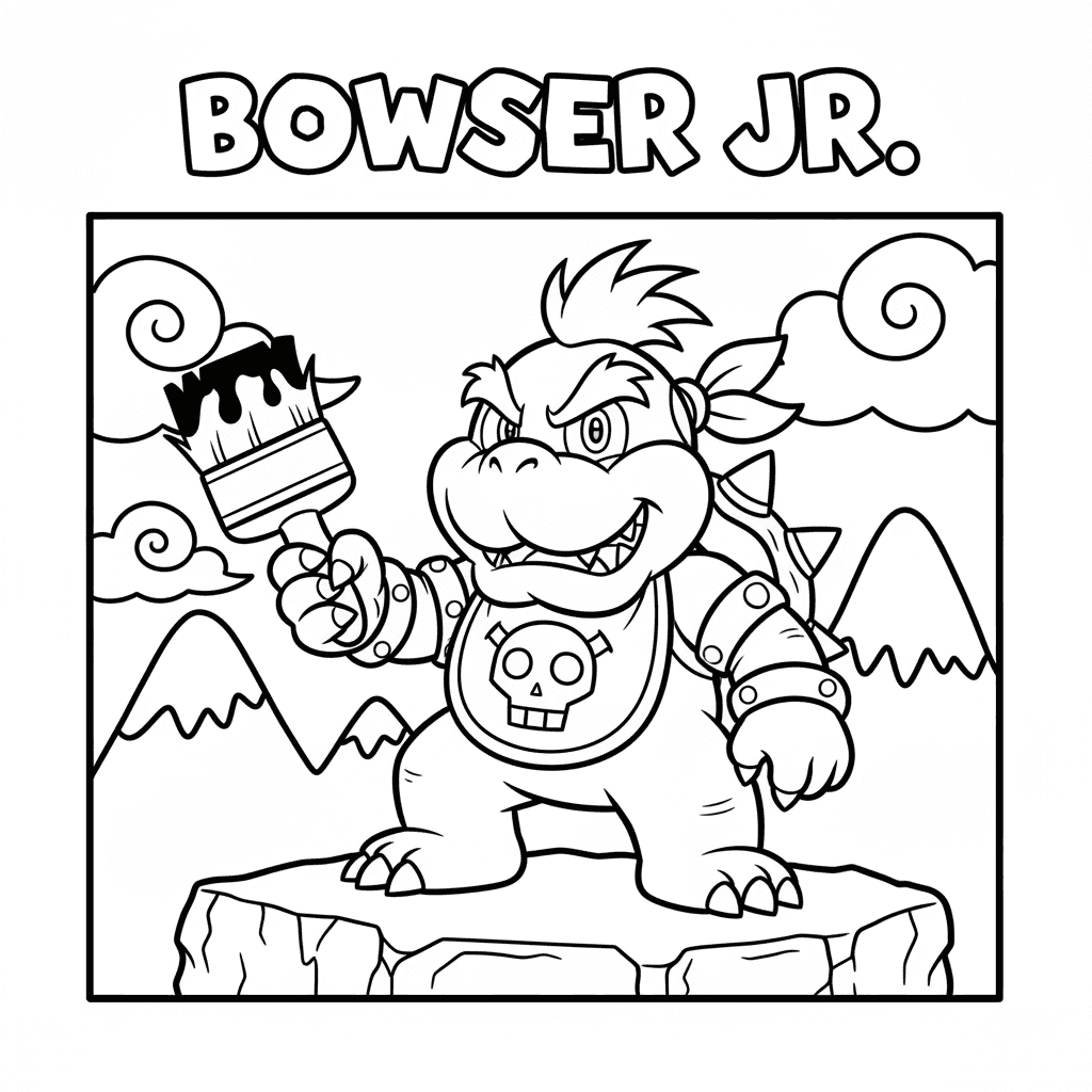 Bowser jr coloring page