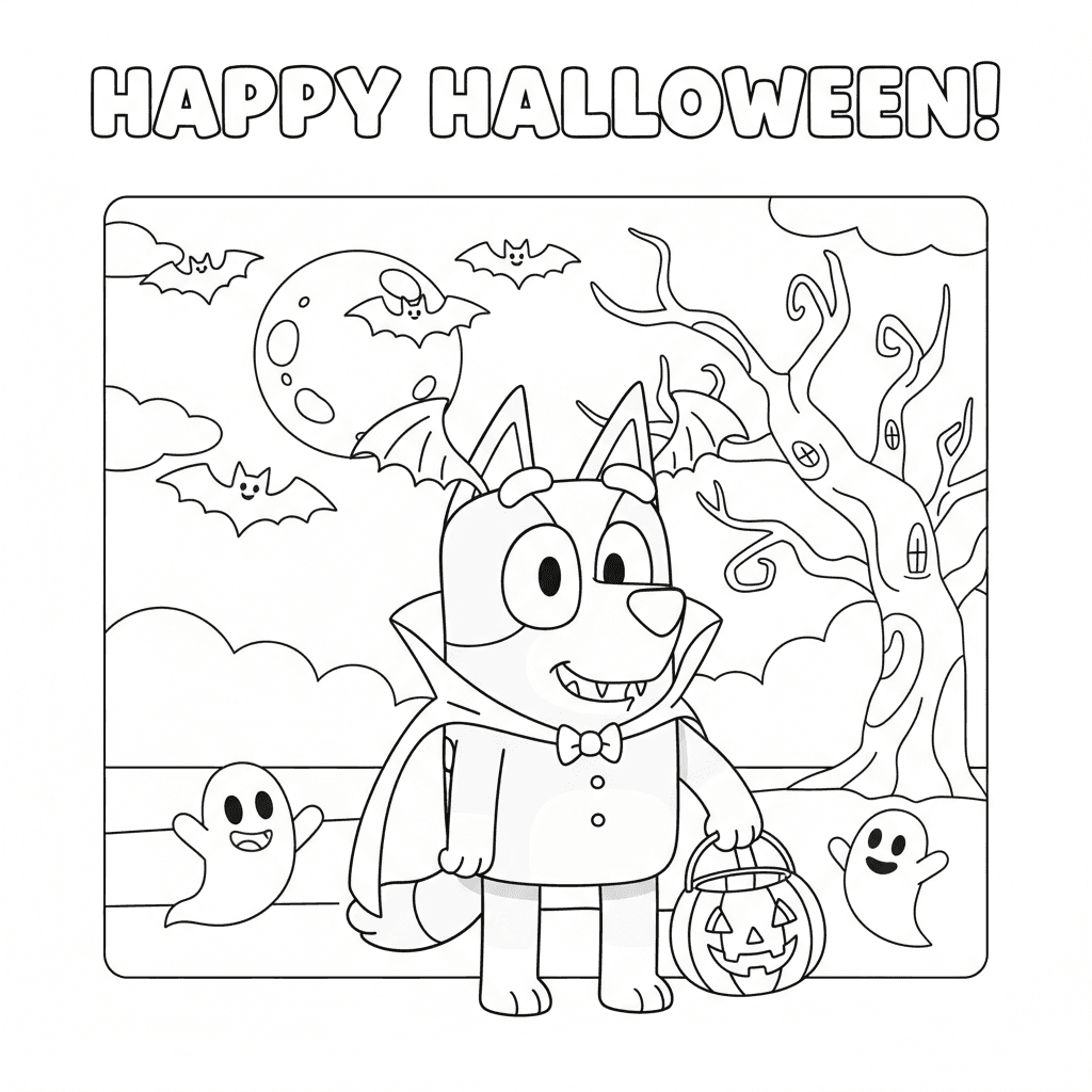 Bluey in halloween costume