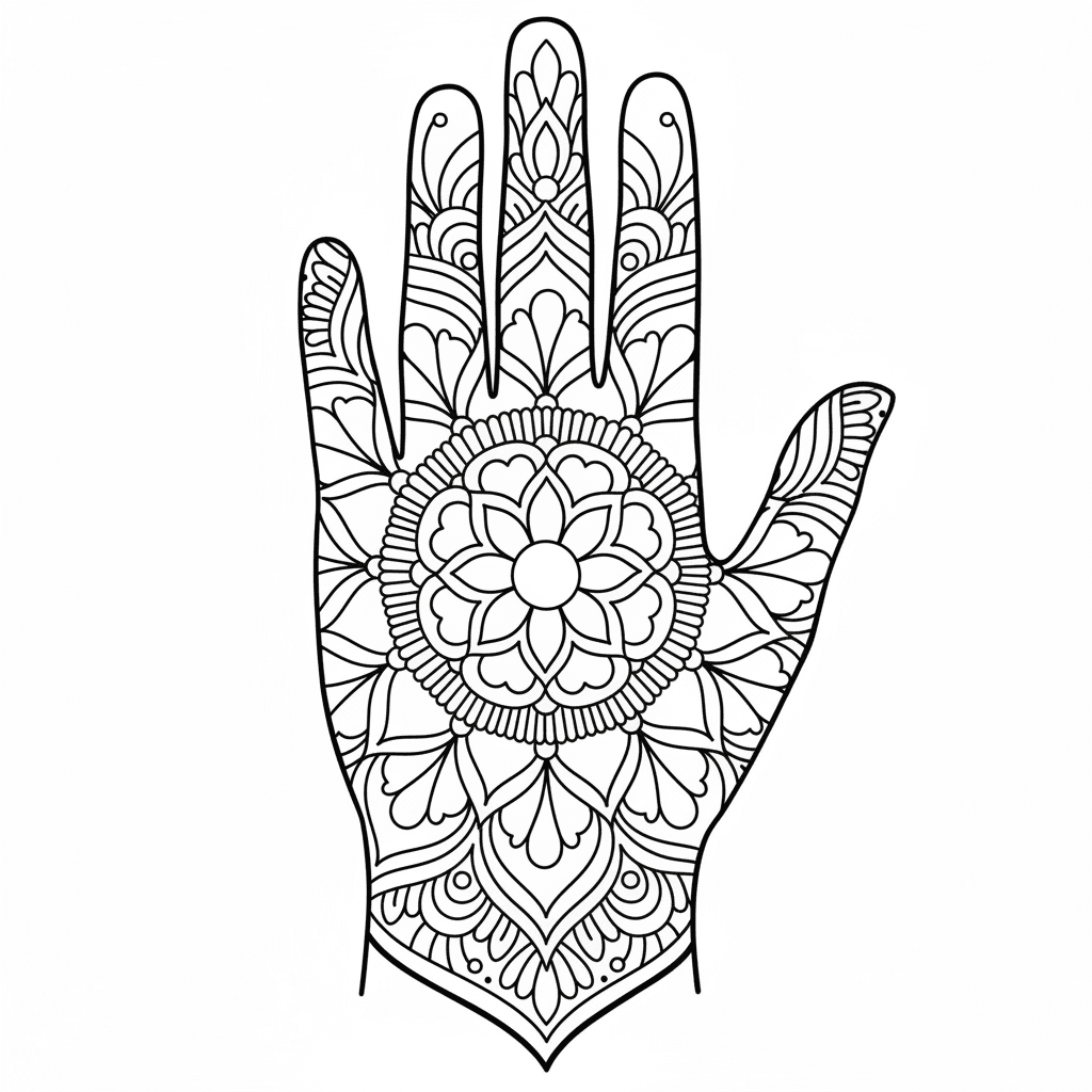 Simple Mehndi on hand just mandala