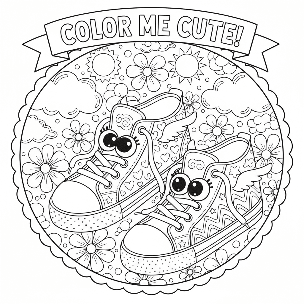 Cute tennies coloring page