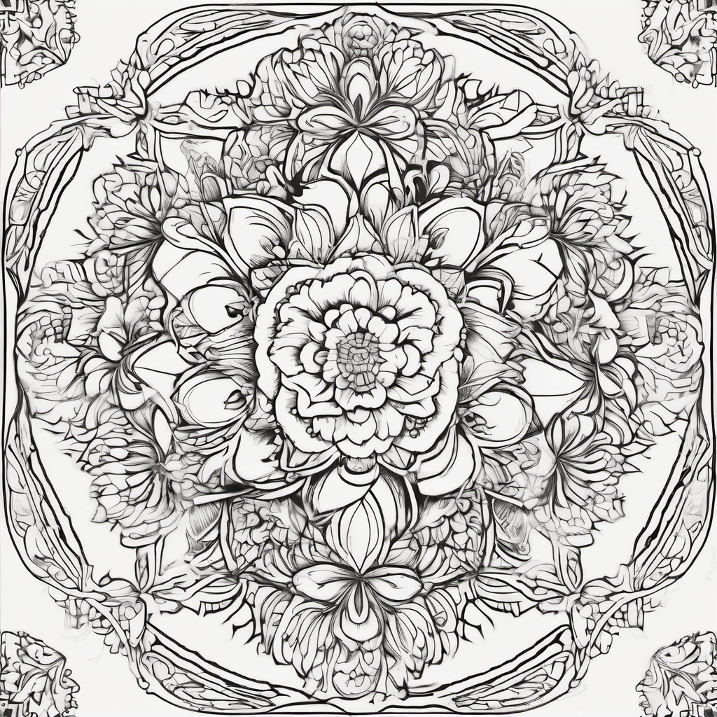 Mandala With Flowers coloring page