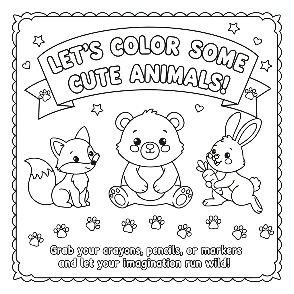 **LET’S COLOR SOME CUTE ANIMALS! 🐾** Get ready for a fun coloring adventure fil