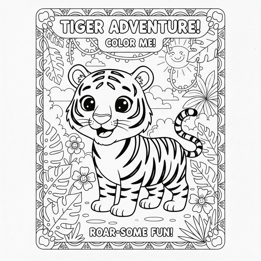Tiger coloring book