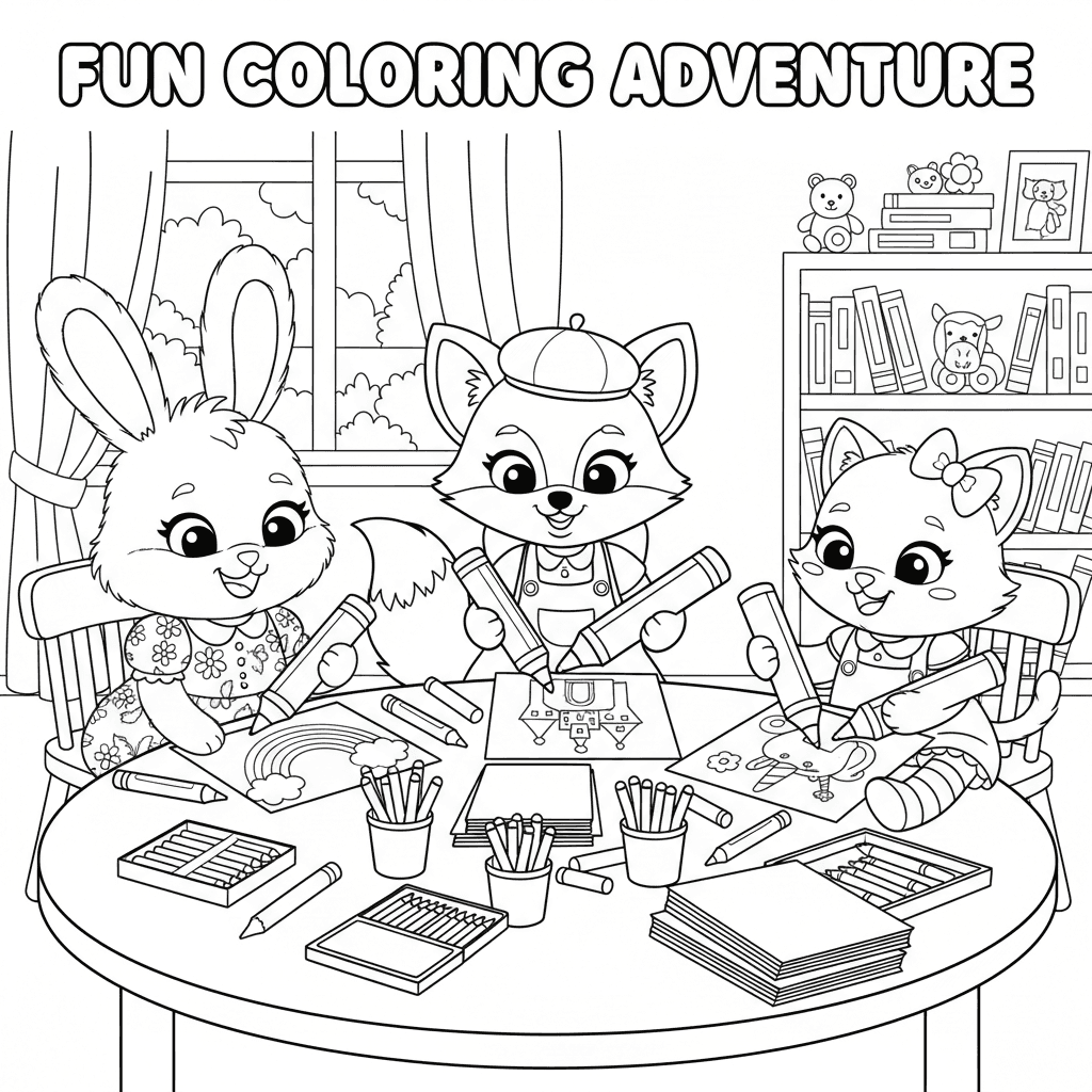 Cute girls coloring page