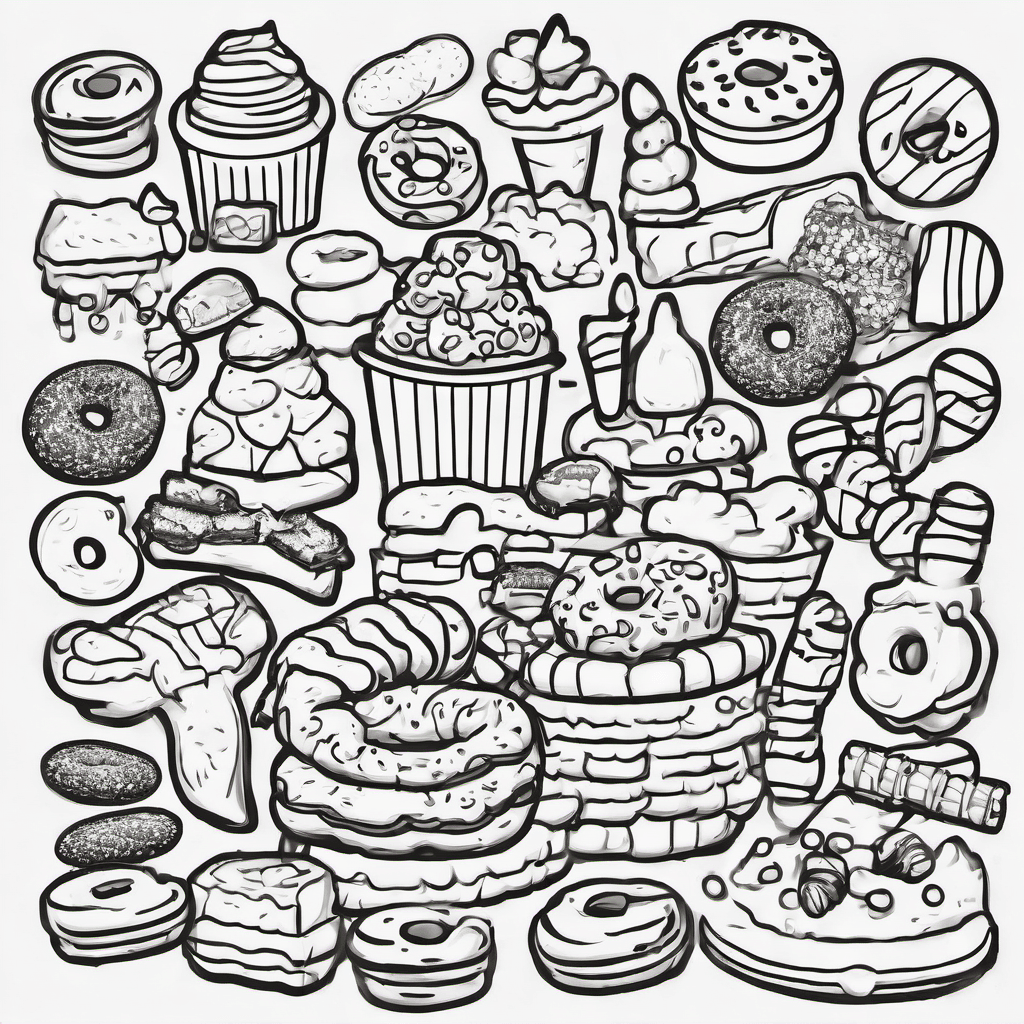 Create an A4 black-and-white printable I Spy coloring page for children. Draw on